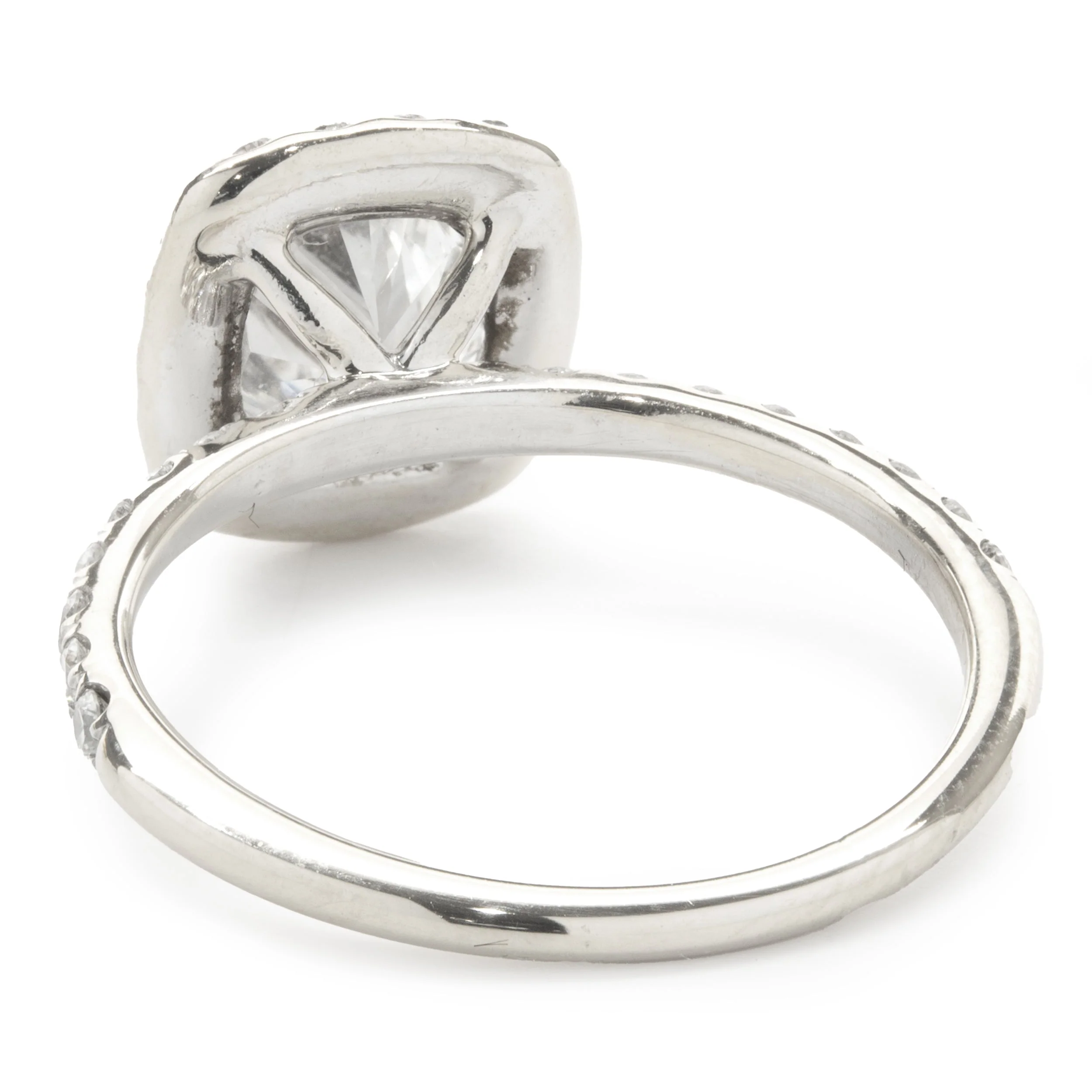 Platinum Cushion Cut Diamond Engagement Ring - Image 3