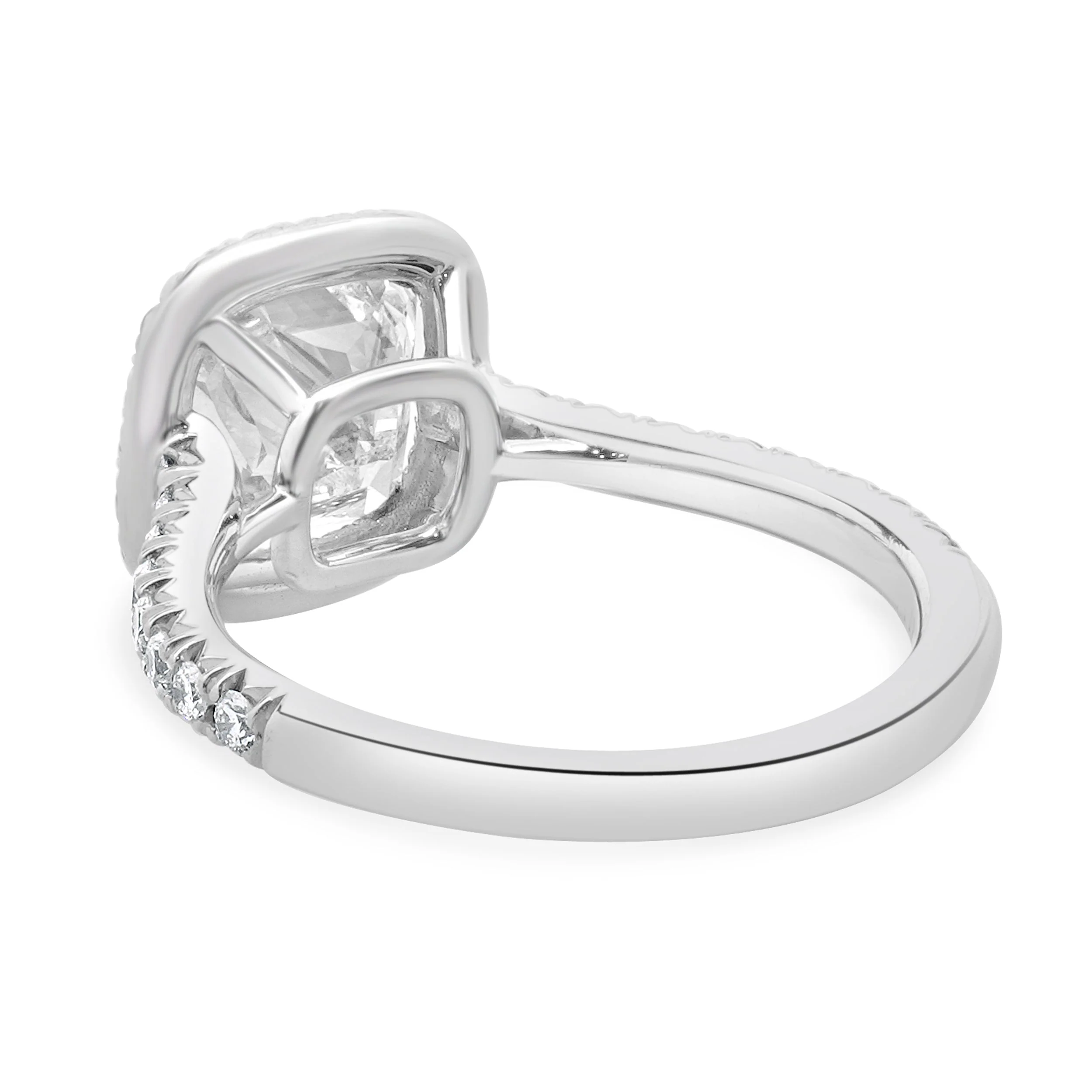 Platinum Cushion Cut Diamond Engagement Ring - Image 3