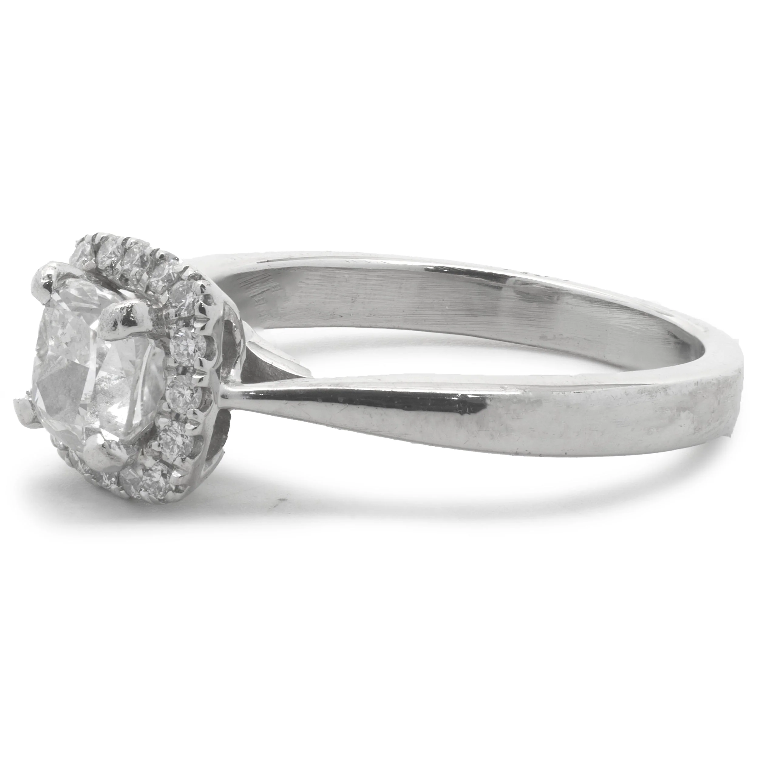 Platinum Cushion Cut Diamond Engagement Ring - Image 3