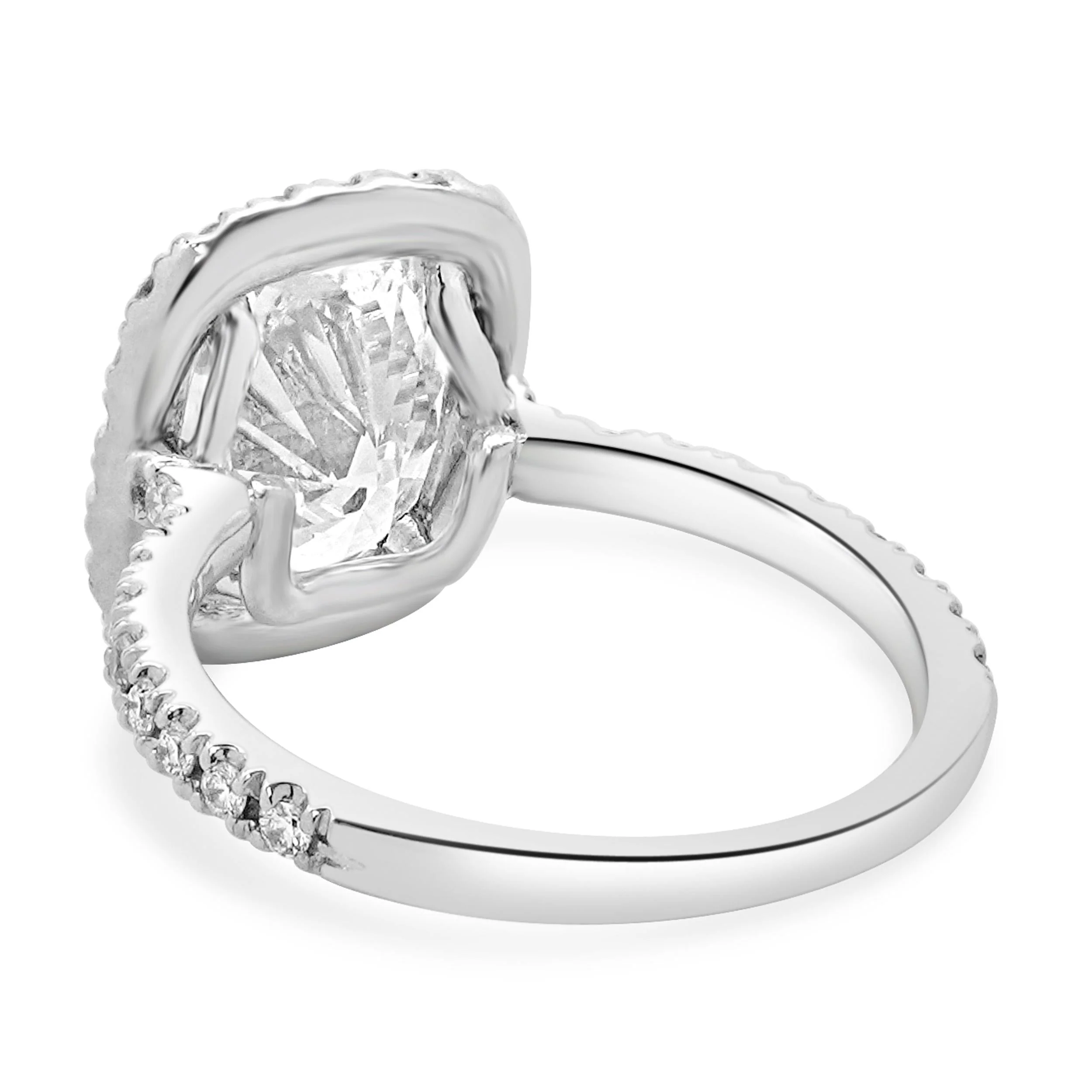 Platinum Cushion Cut Diamond Engagement Ring - Image 4