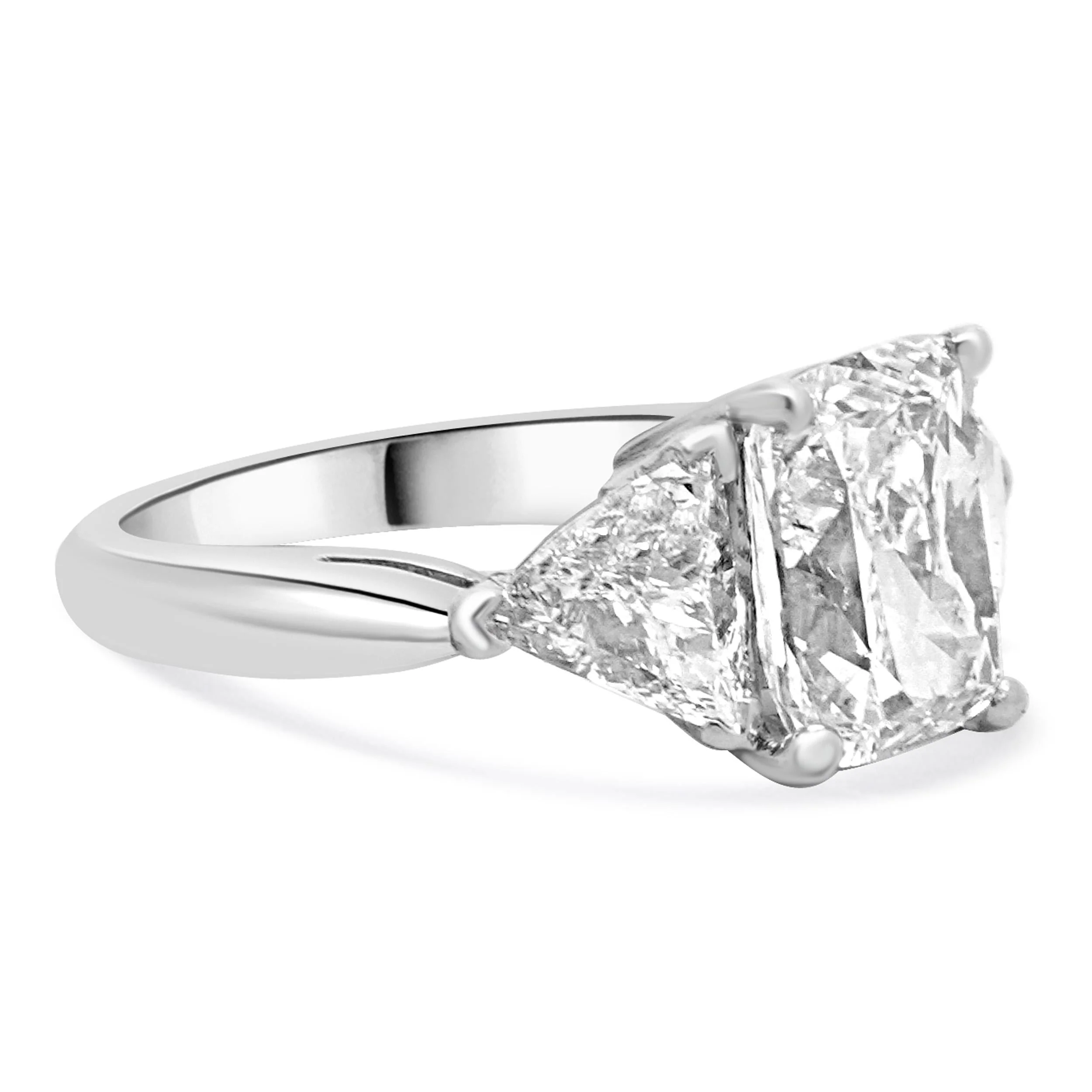 Platinum Cushion Cut Diamond Engagement Ring - Image 4