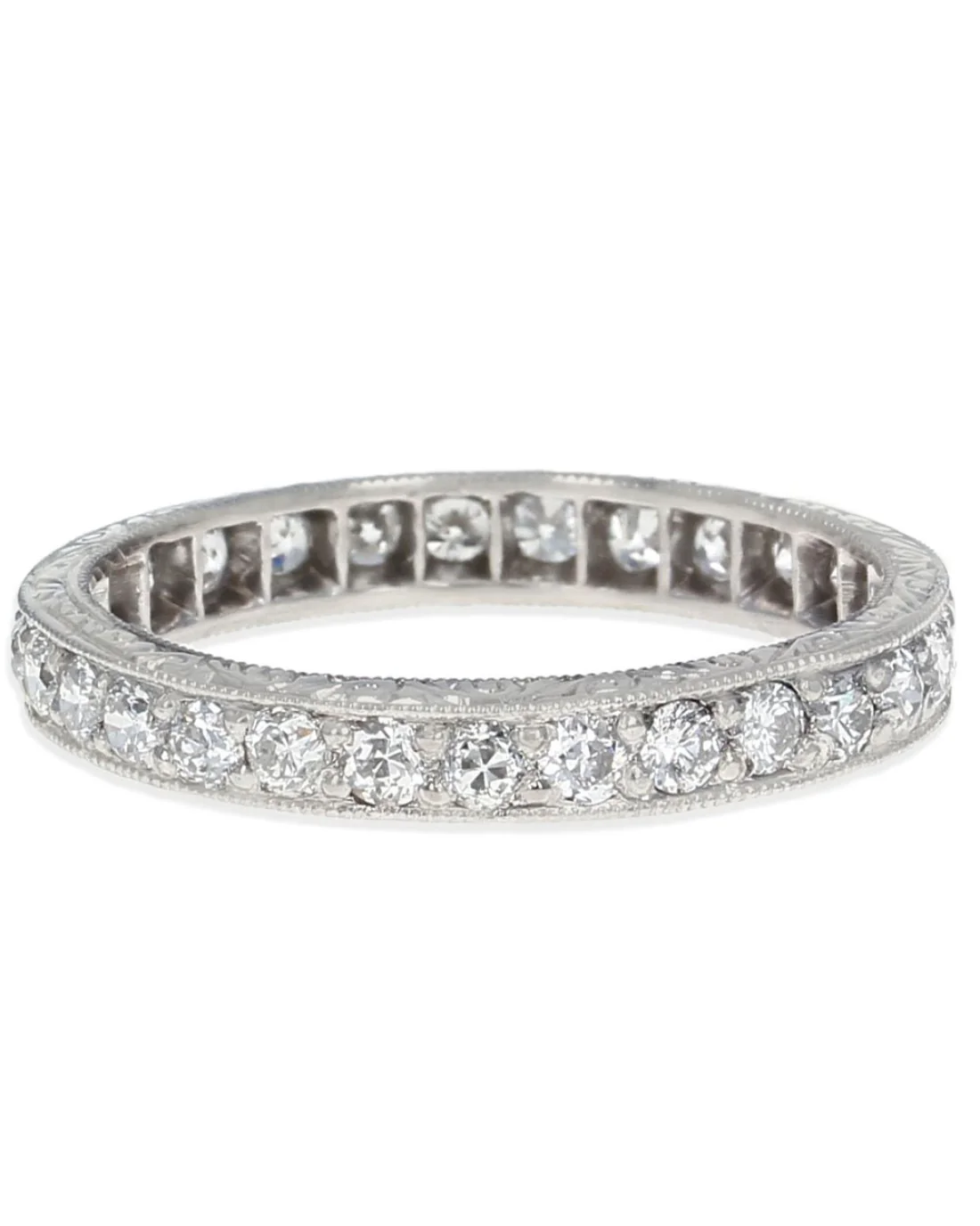 Platinum Diamond Etched Eternity Band - Image 2