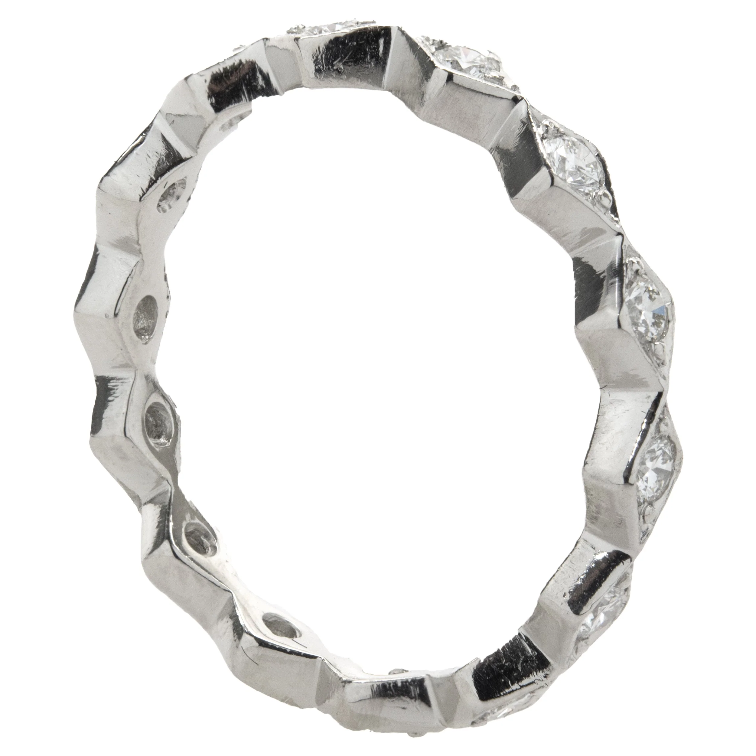 Platinum Diamond Geometric Band - Image 2