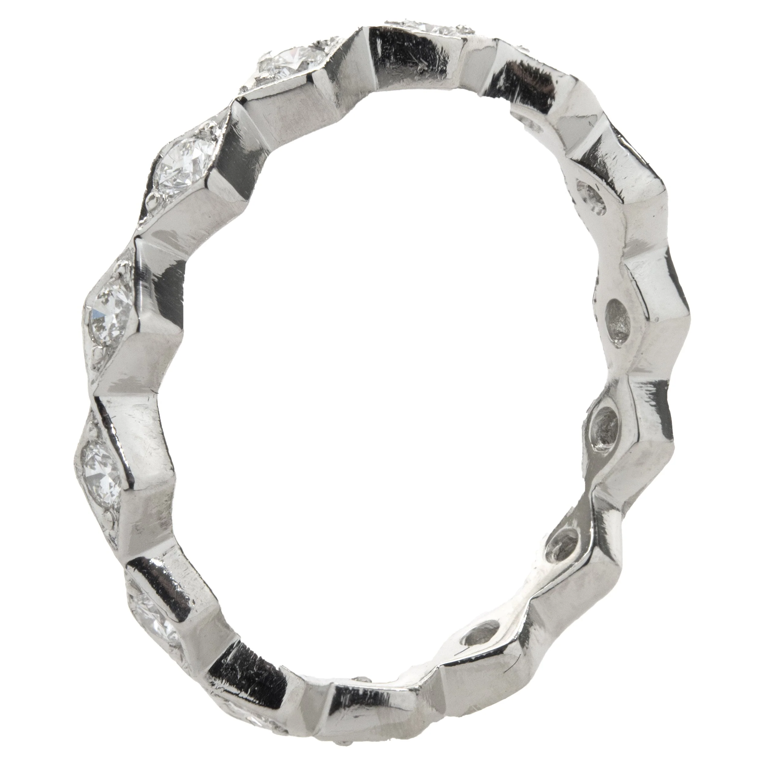 Platinum Diamond Geometric Band - Image 4