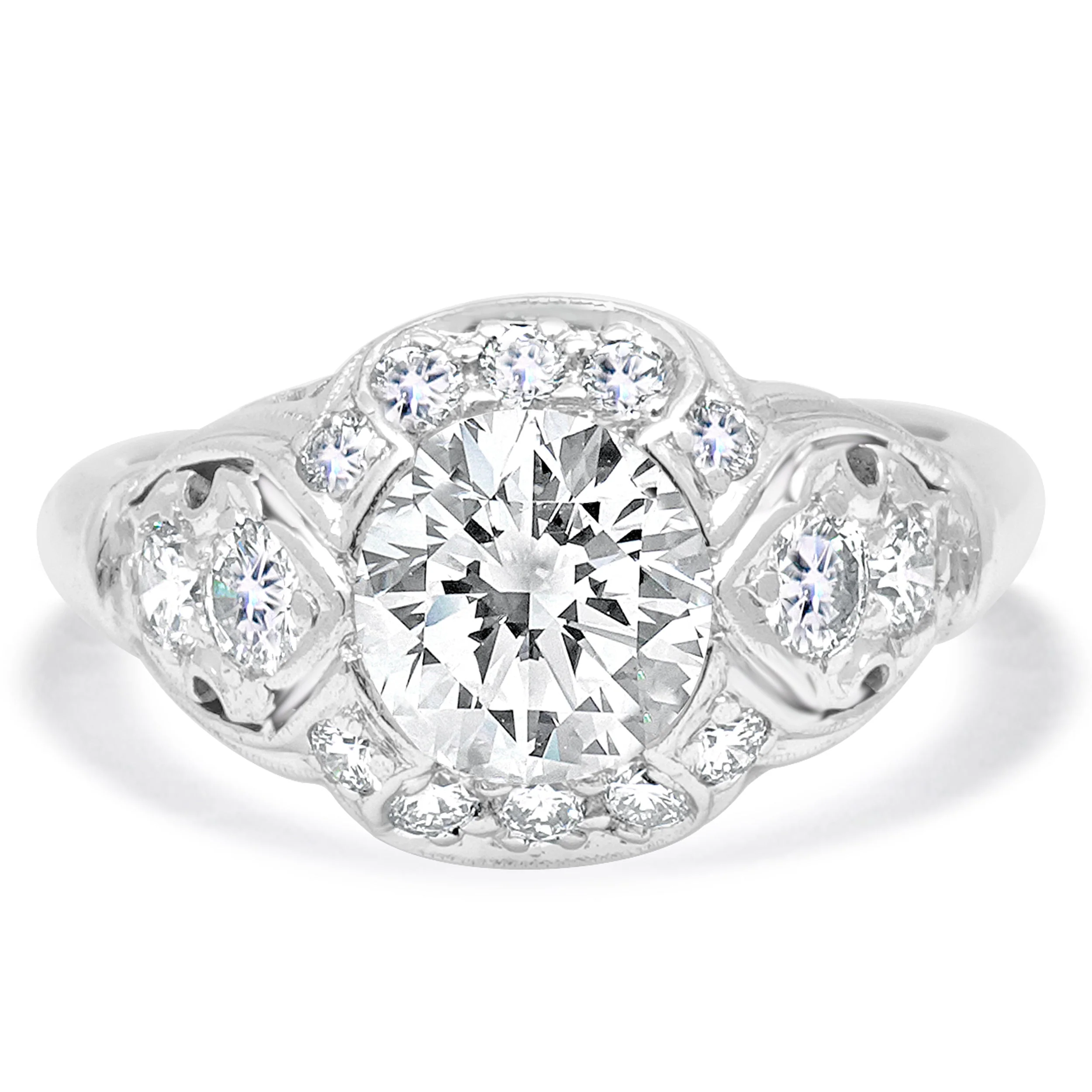 Platinum Filigree Diamond Ring
