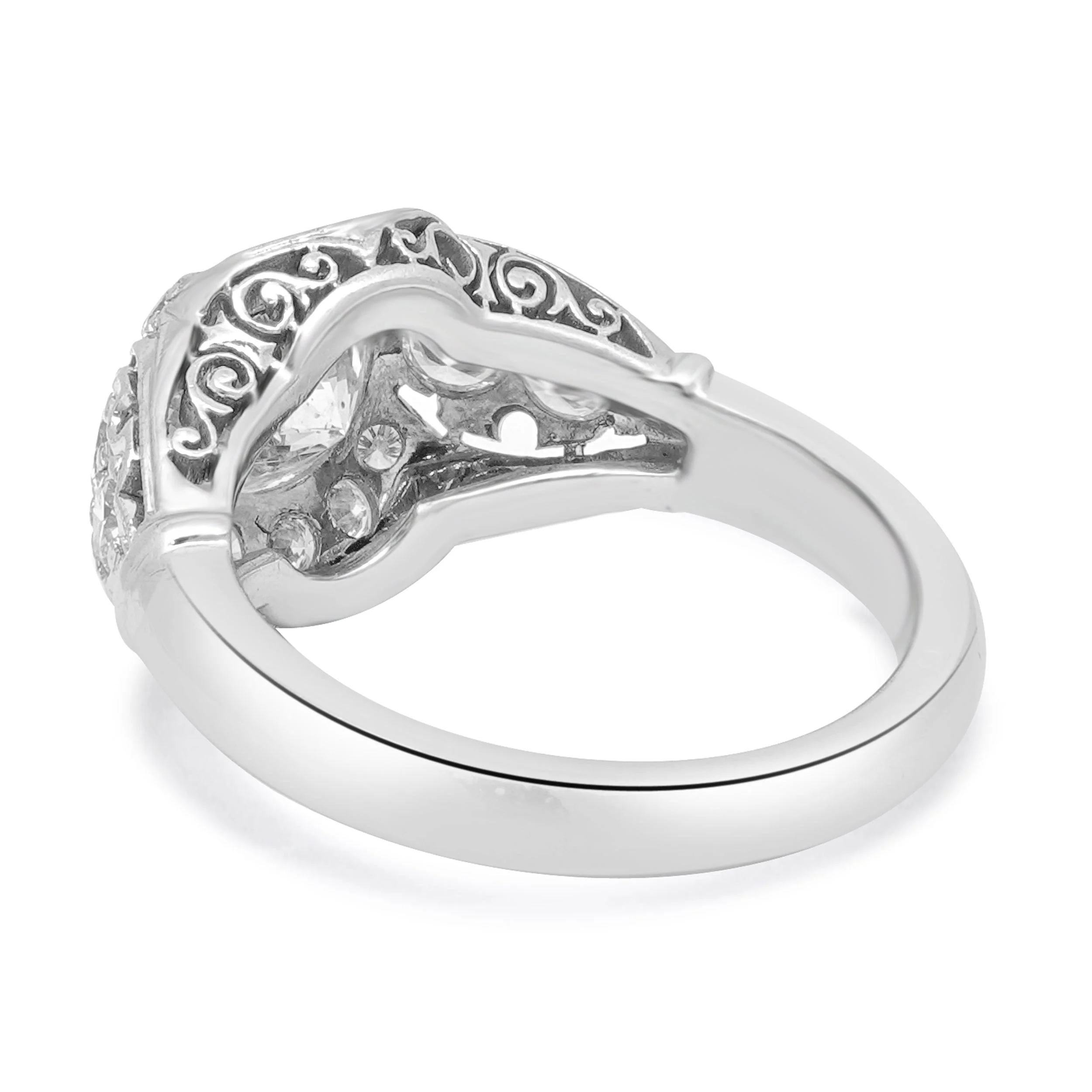 Platinum Filigree Diamond Ring - Image 3