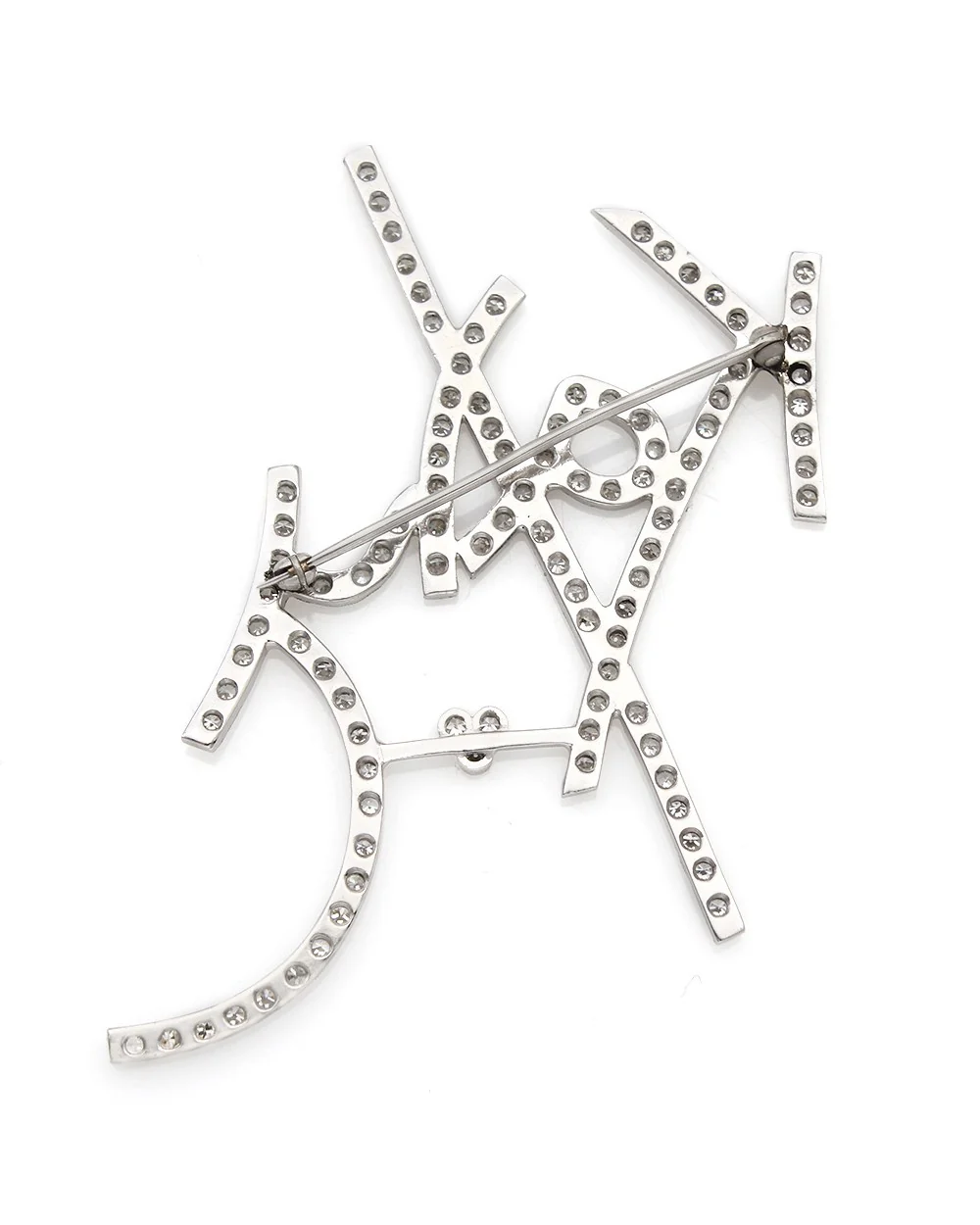 Platinum KATY Pin with Single Cut Diamond Accents - Image 2