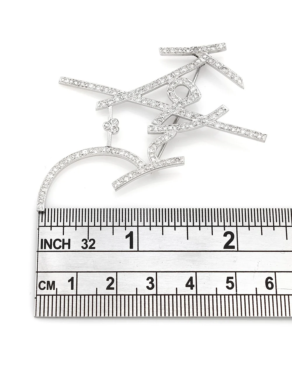 Platinum KATY Pin with Single Cut Diamond Accents - Image 3