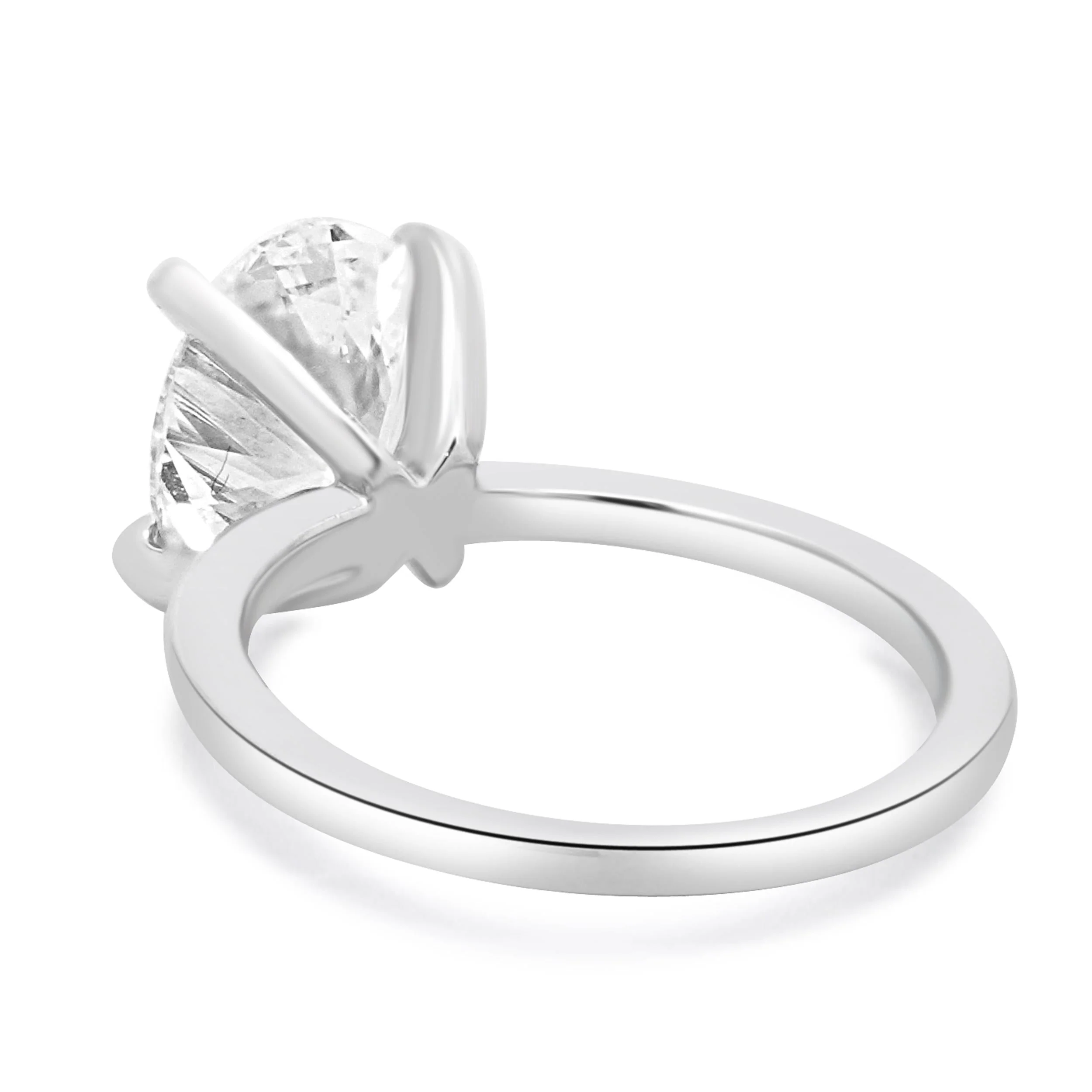 Platinum Oval Cut Diamond Engagement Ring - Image 3