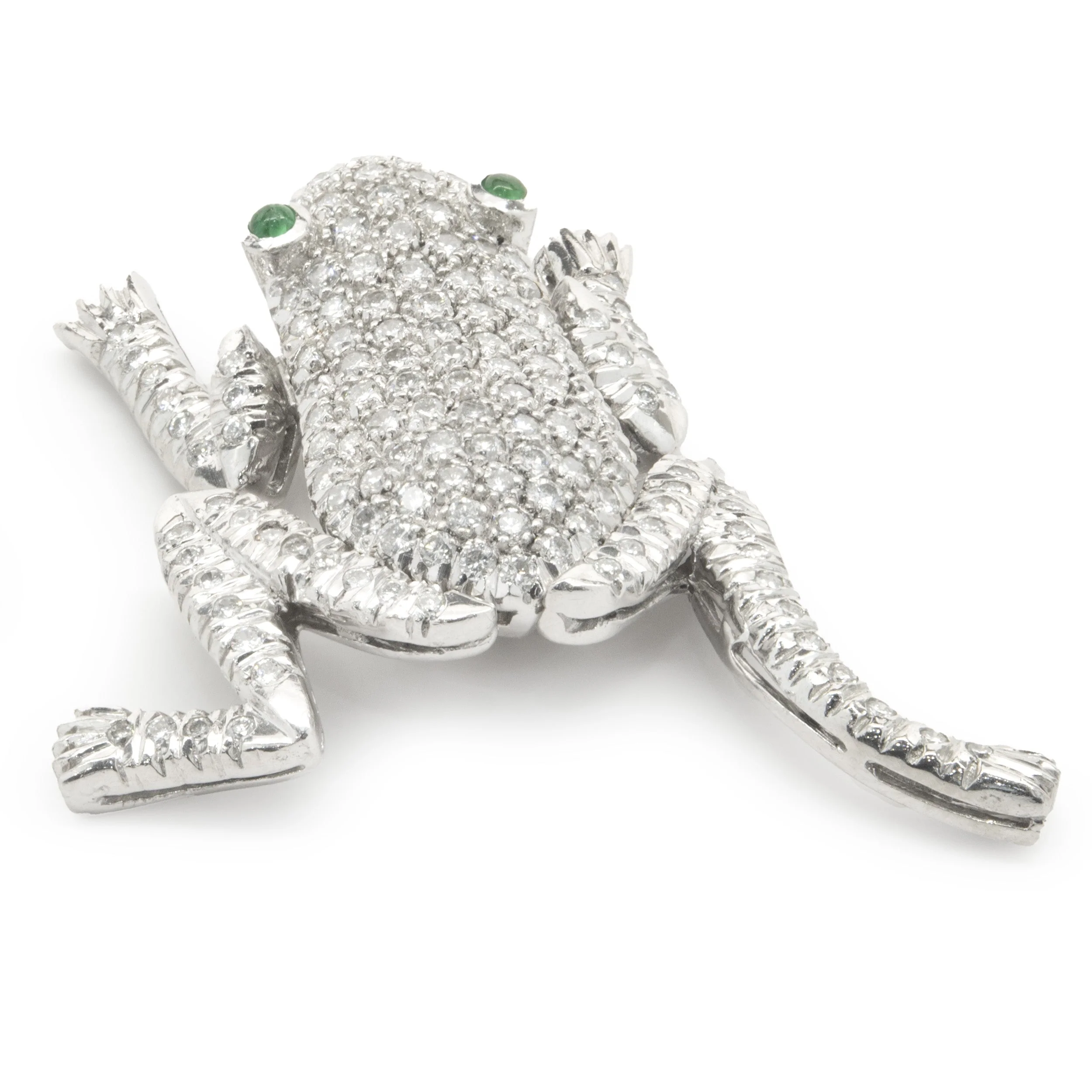 Platinum Pave Diamond Frog Pin - Image 3