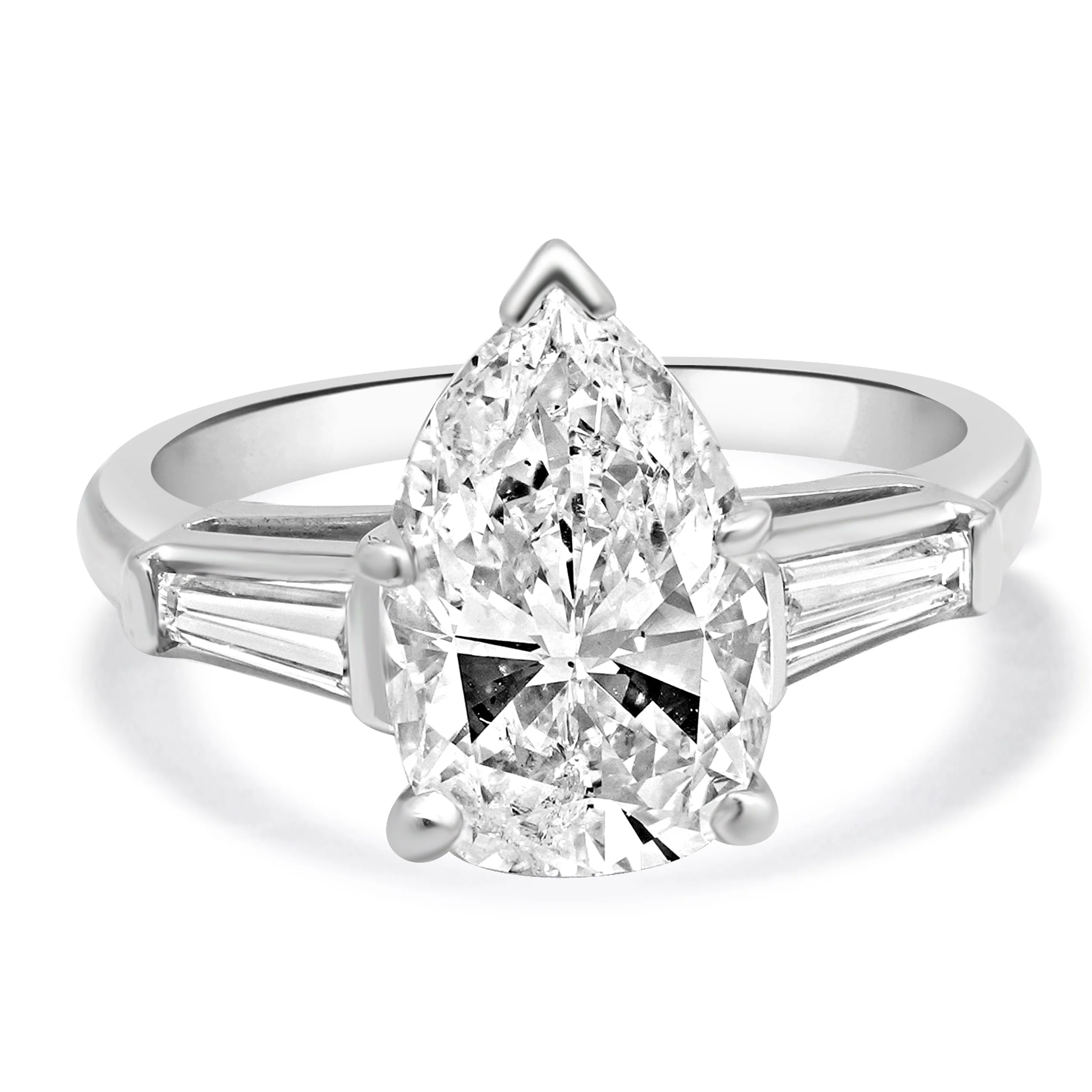 Platinum Pear Cut Diamond Engagement Ring