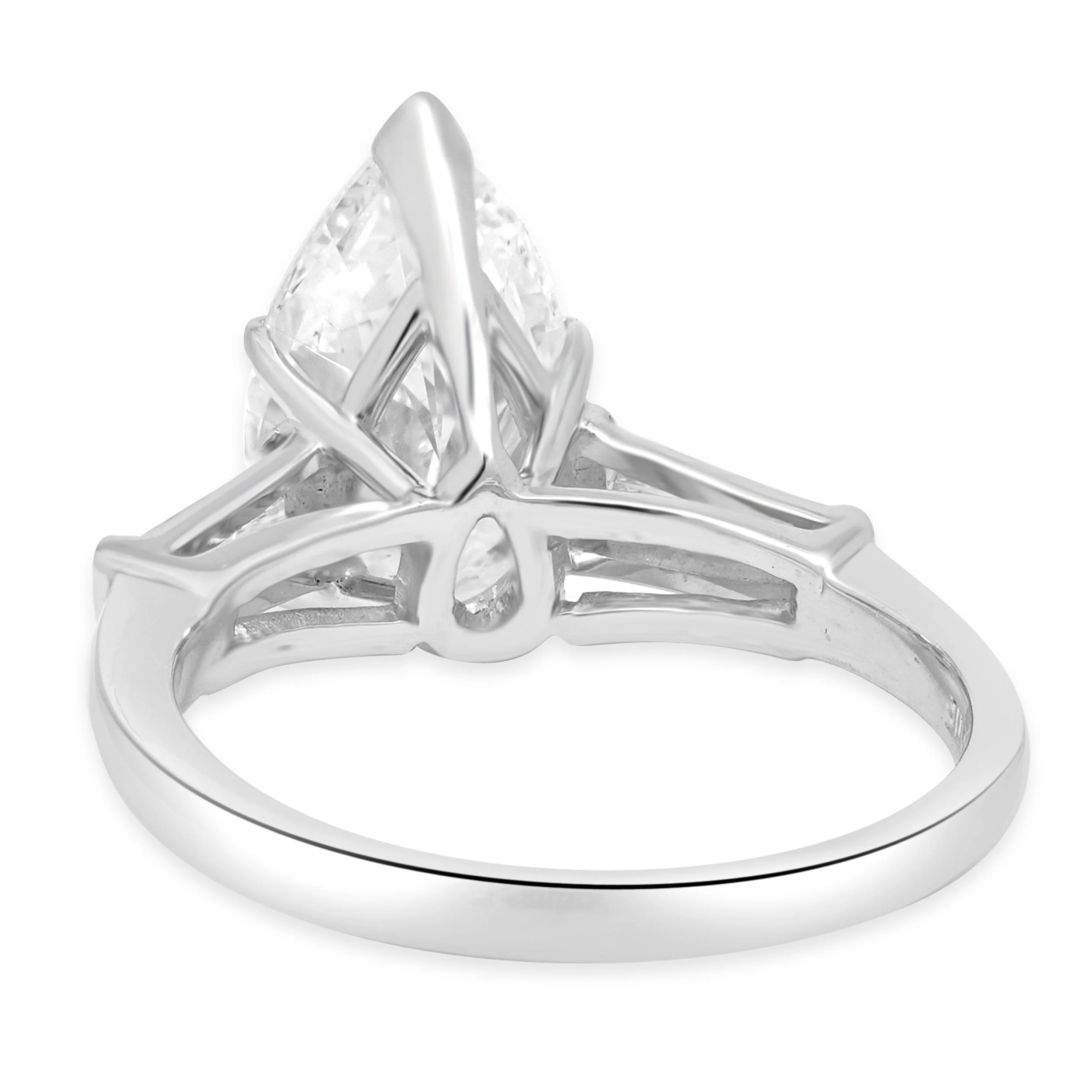 Platinum Pear Cut Diamond Engagement Ring - Image 3