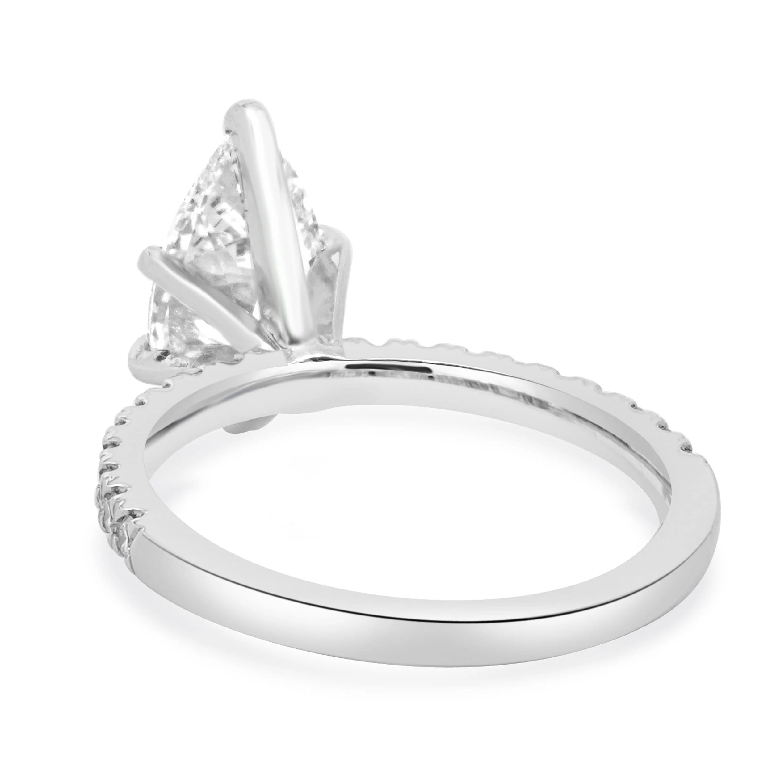 Platinum Pear Cut Diamond Engagement Ring - Image 3