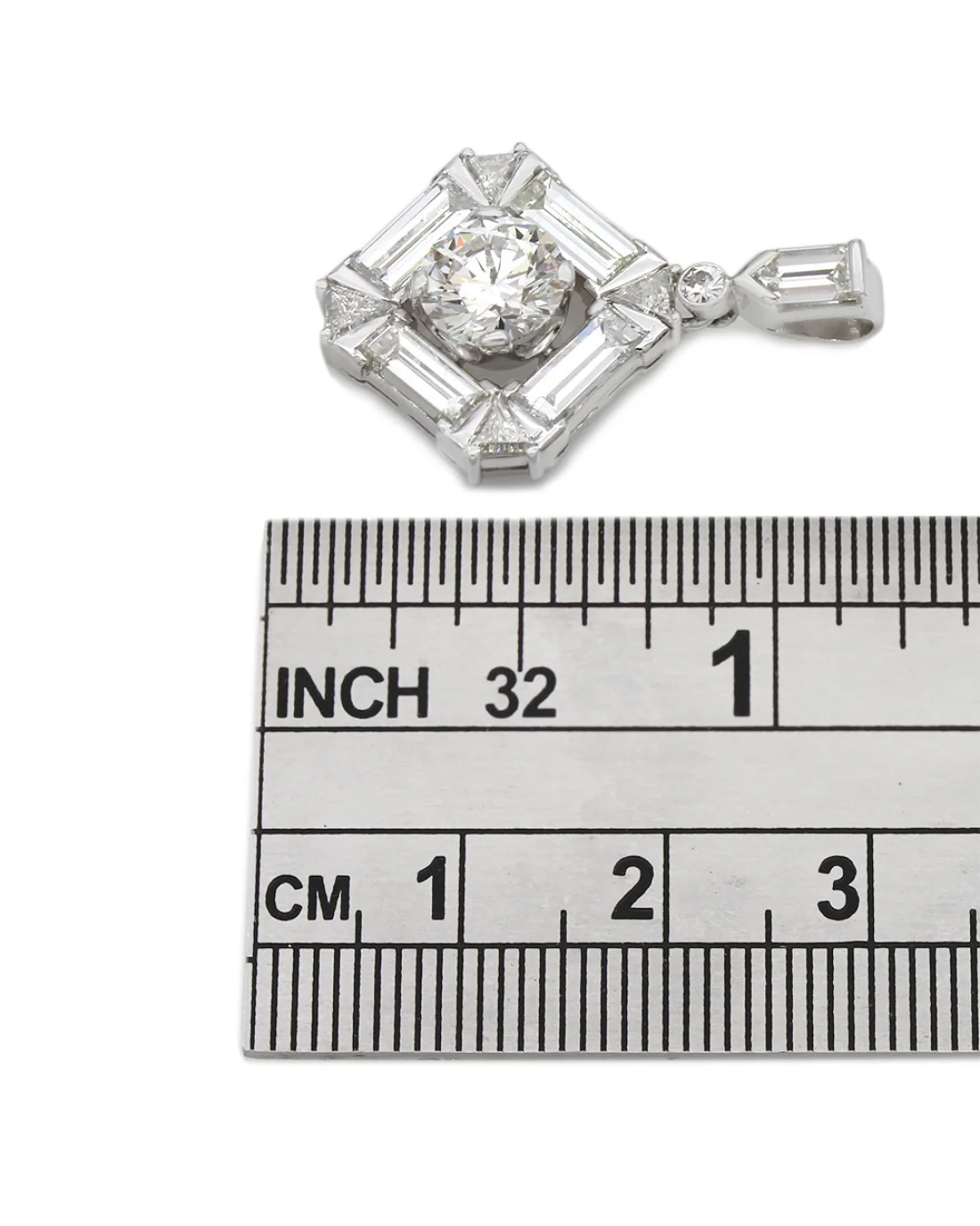 Platinum Pendant with Trillion, Baguette, Bullet, and Round Accent Diamonds - Image 3