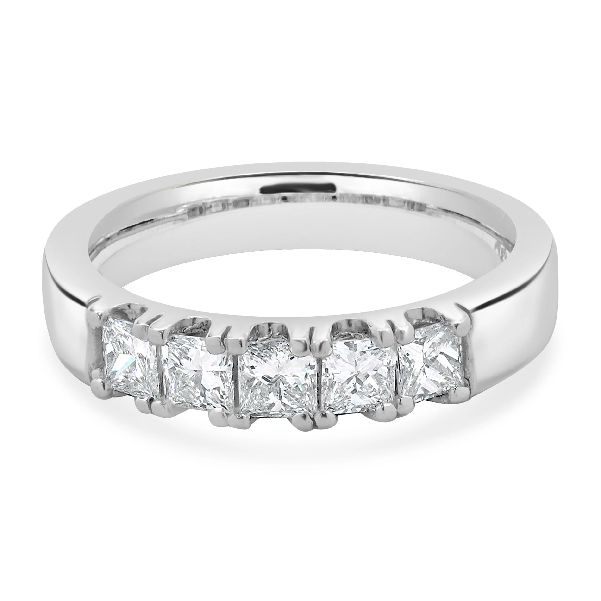 Platinum Princess Cut Diamond Band