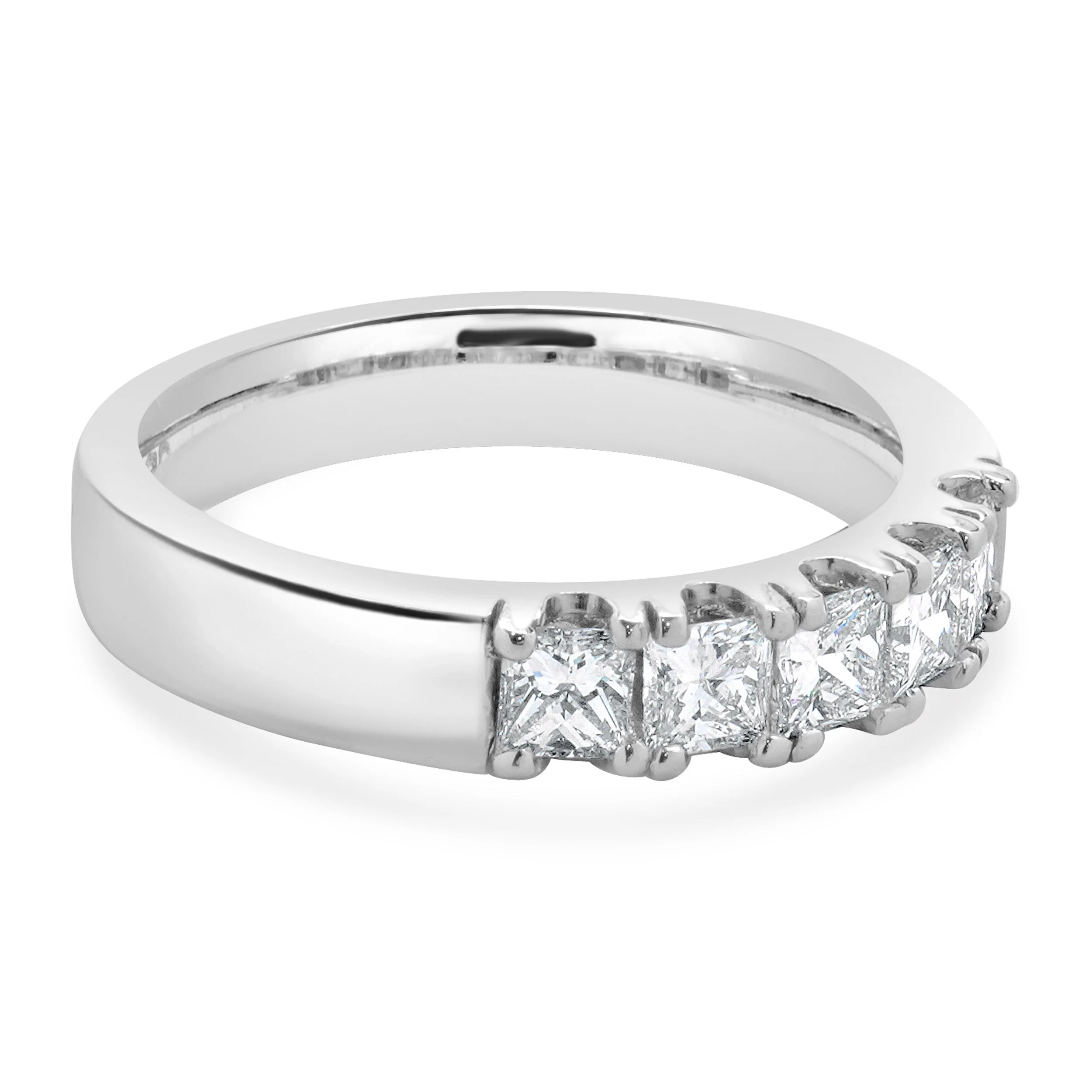 Platinum Princess Cut Diamond Band - Image 4