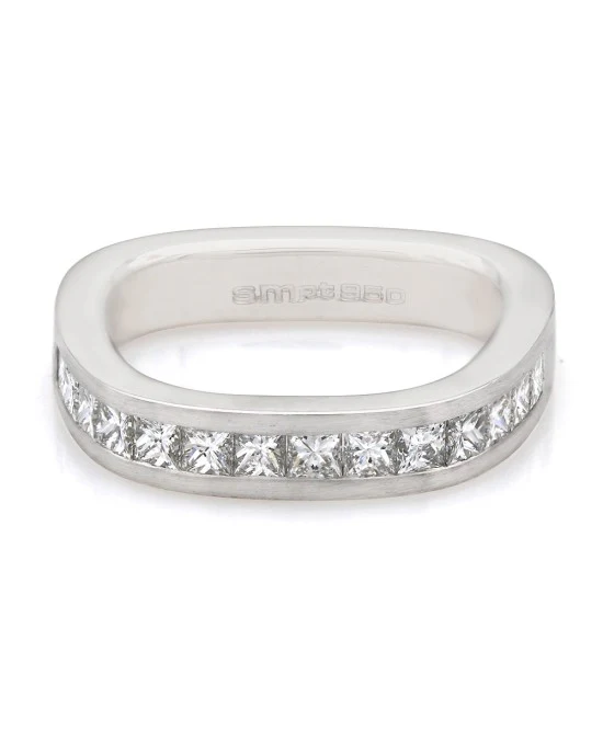 Platinum Princess Diamond Ring with Square Shank - Image 2