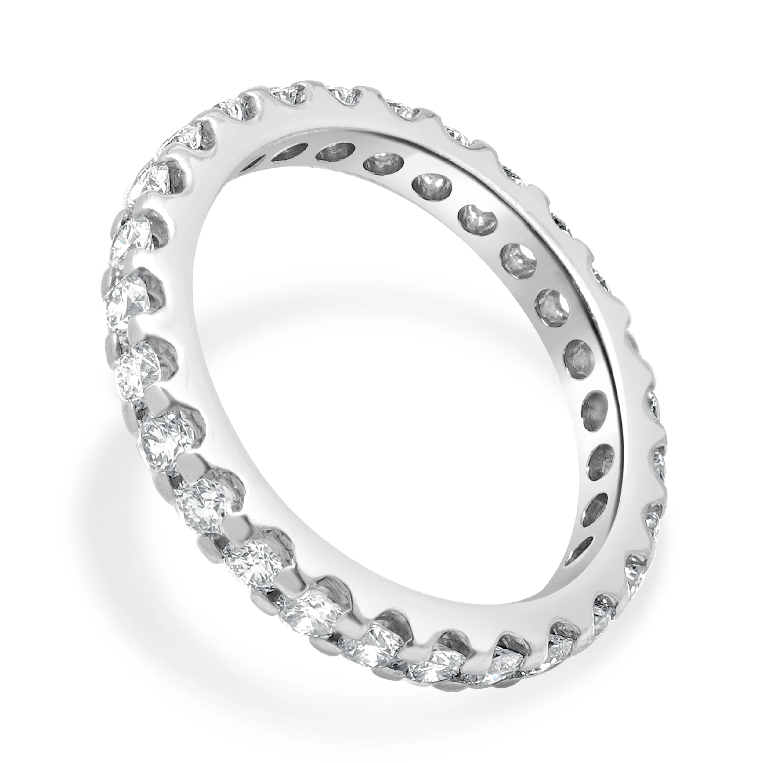 Platinum Prong Set Round Diamond Eternity Band - Image 2