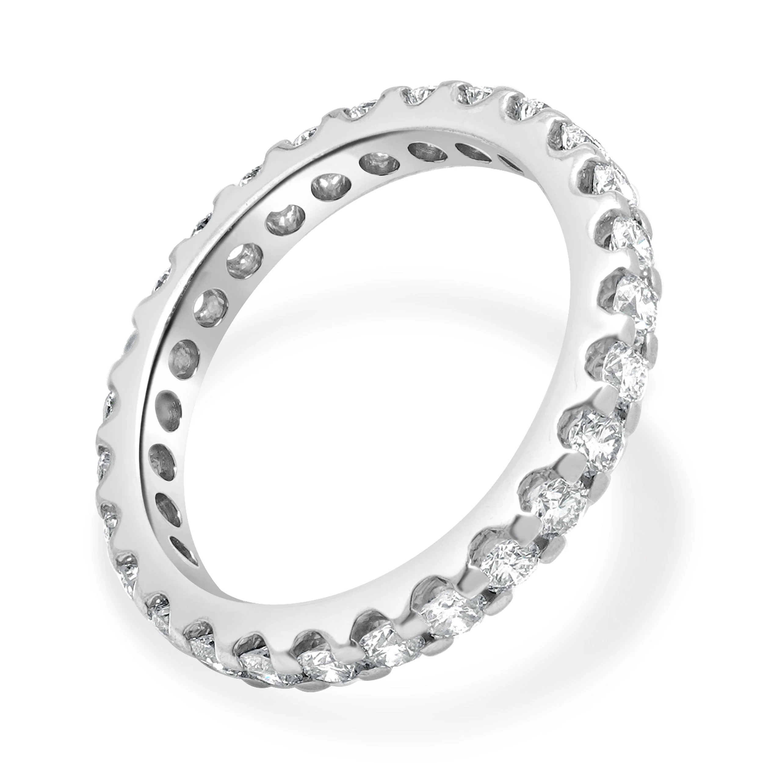 Platinum Prong Set Round Diamond Eternity Band - Image 3