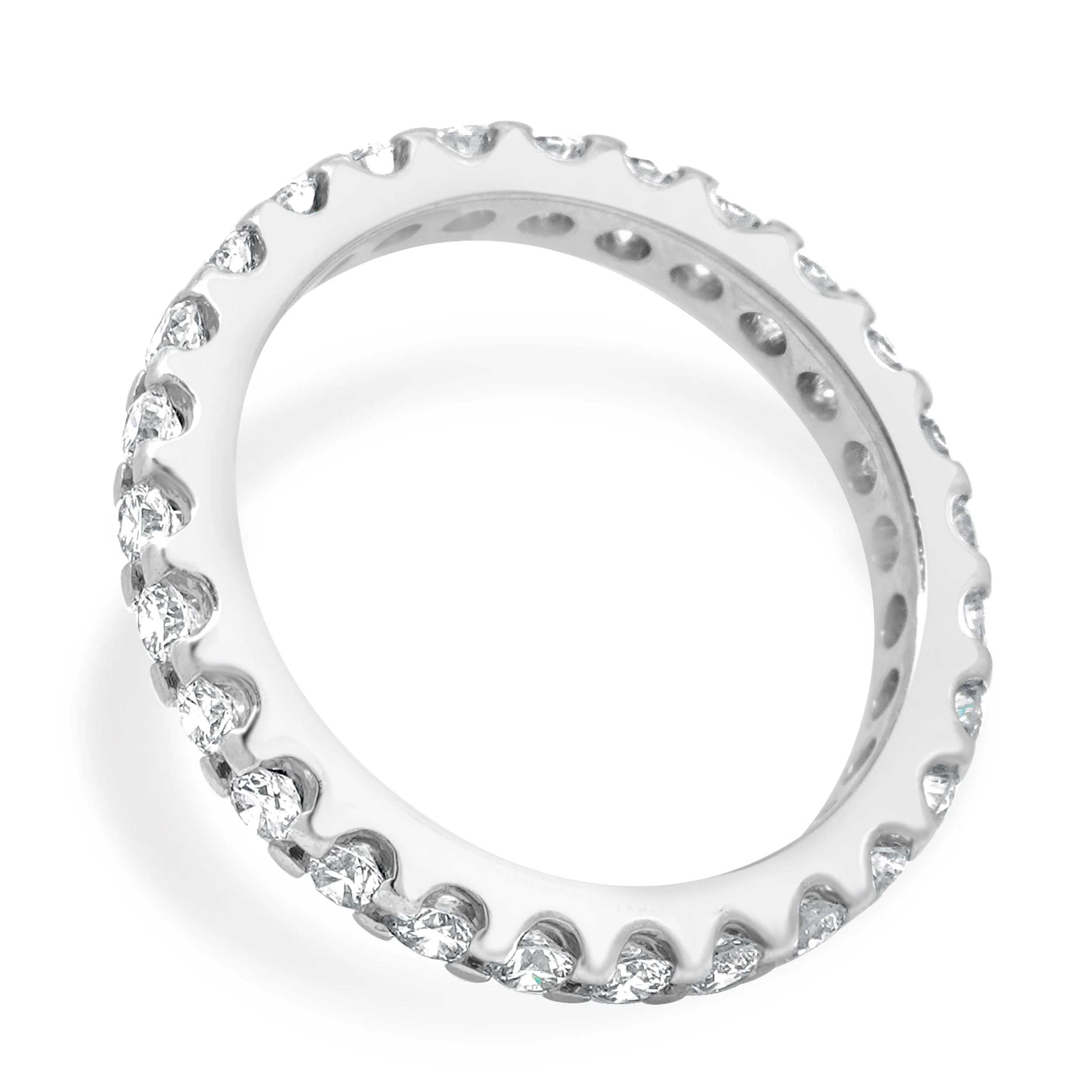 Platinum Prong Set Round Diamond Eternity Band - Image 4