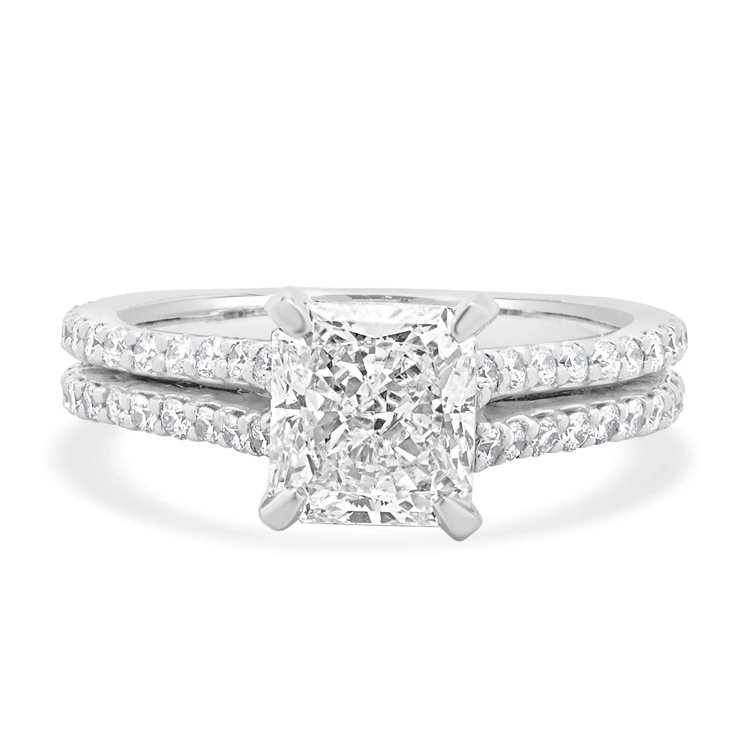 Platinum Radiant Cut Diamond Engagement Ring