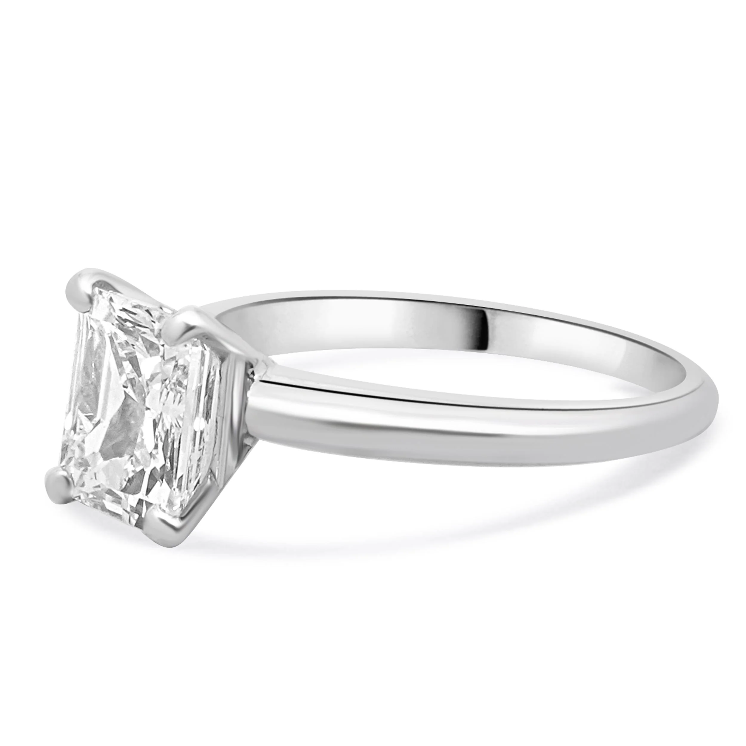Platinum Radiant Cut Diamond Engagement Ring - Image 2