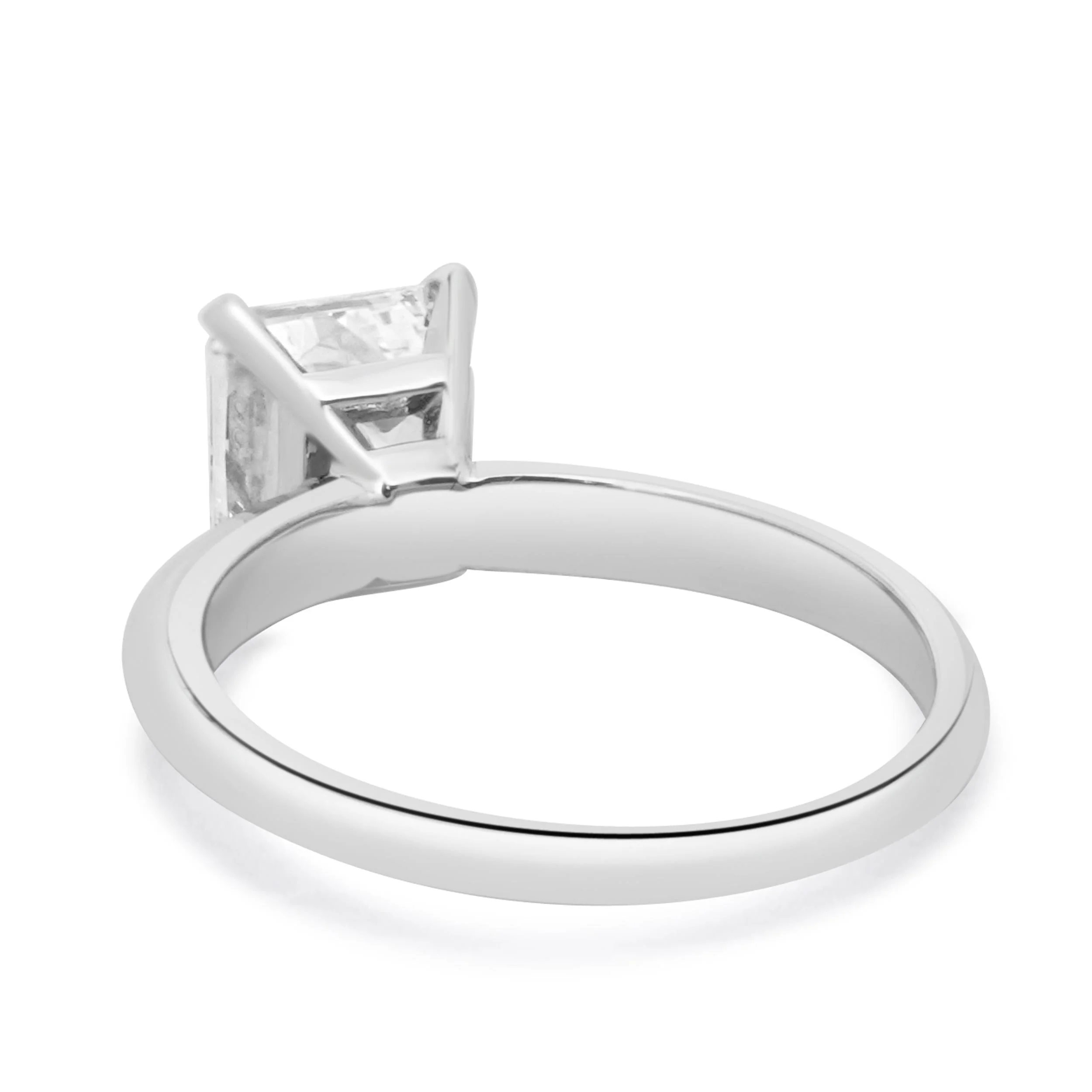 Platinum Radiant Cut Diamond Engagement Ring - Image 4