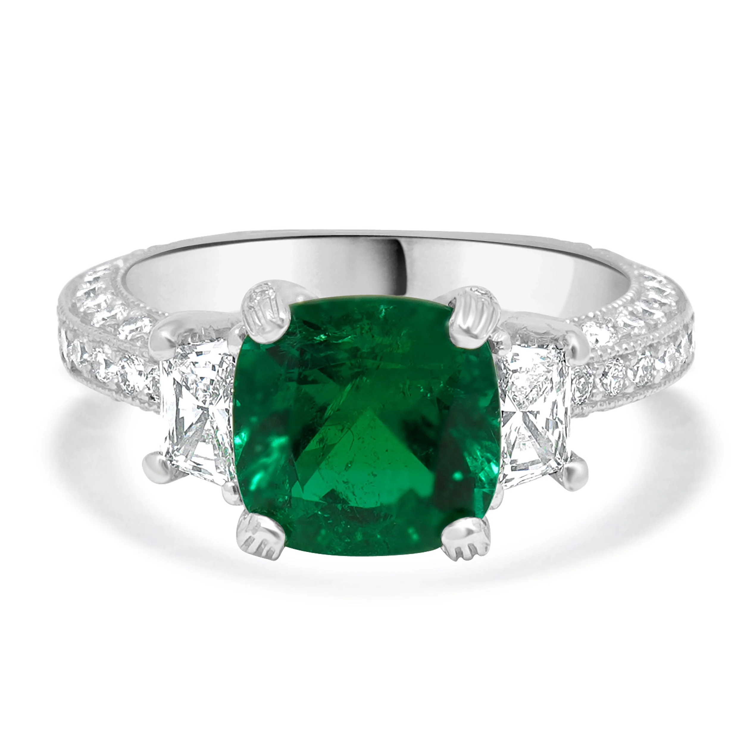 Platinum Radiant Cut Diamond Engagement Ring