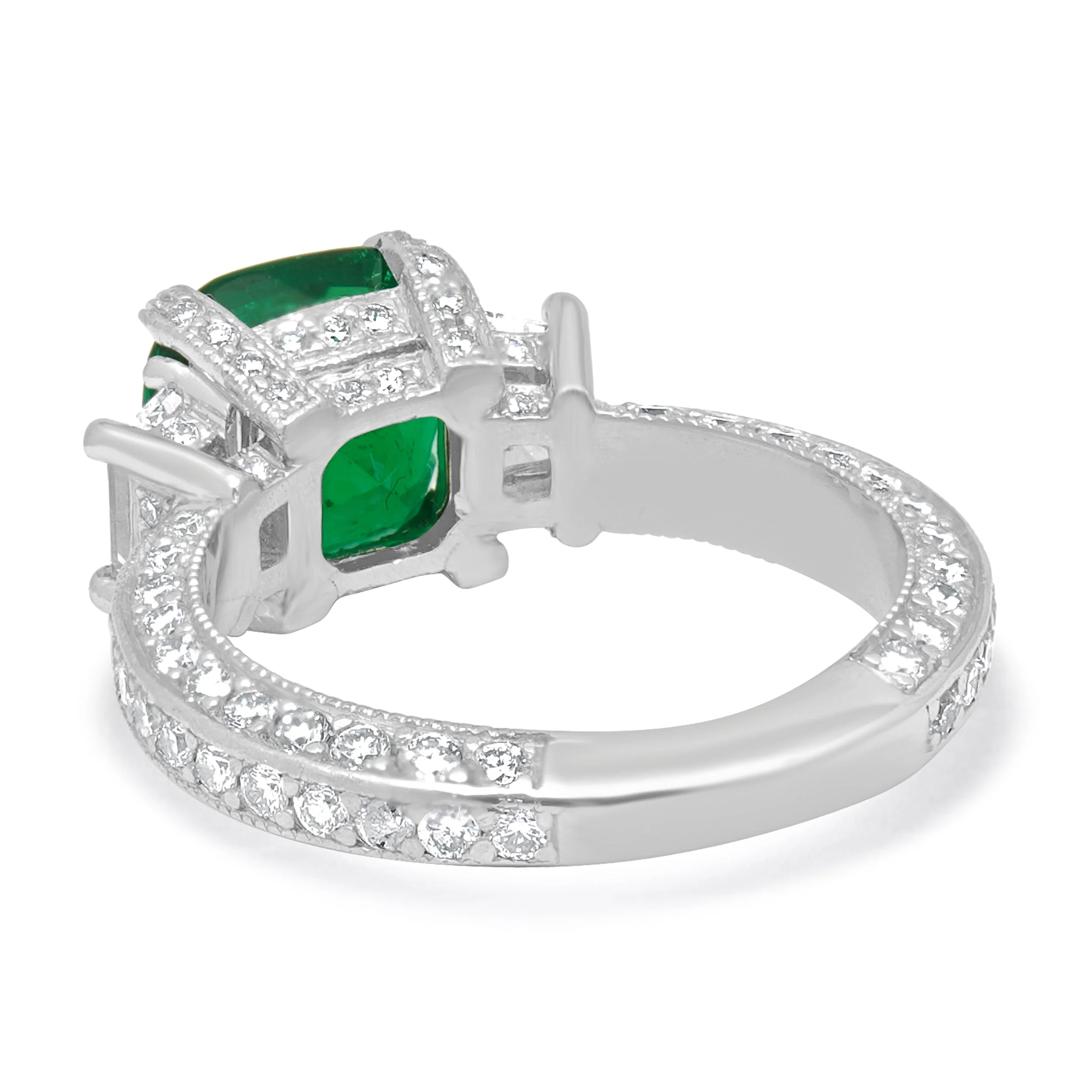 Platinum Radiant Cut Diamond Engagement Ring - Image 3