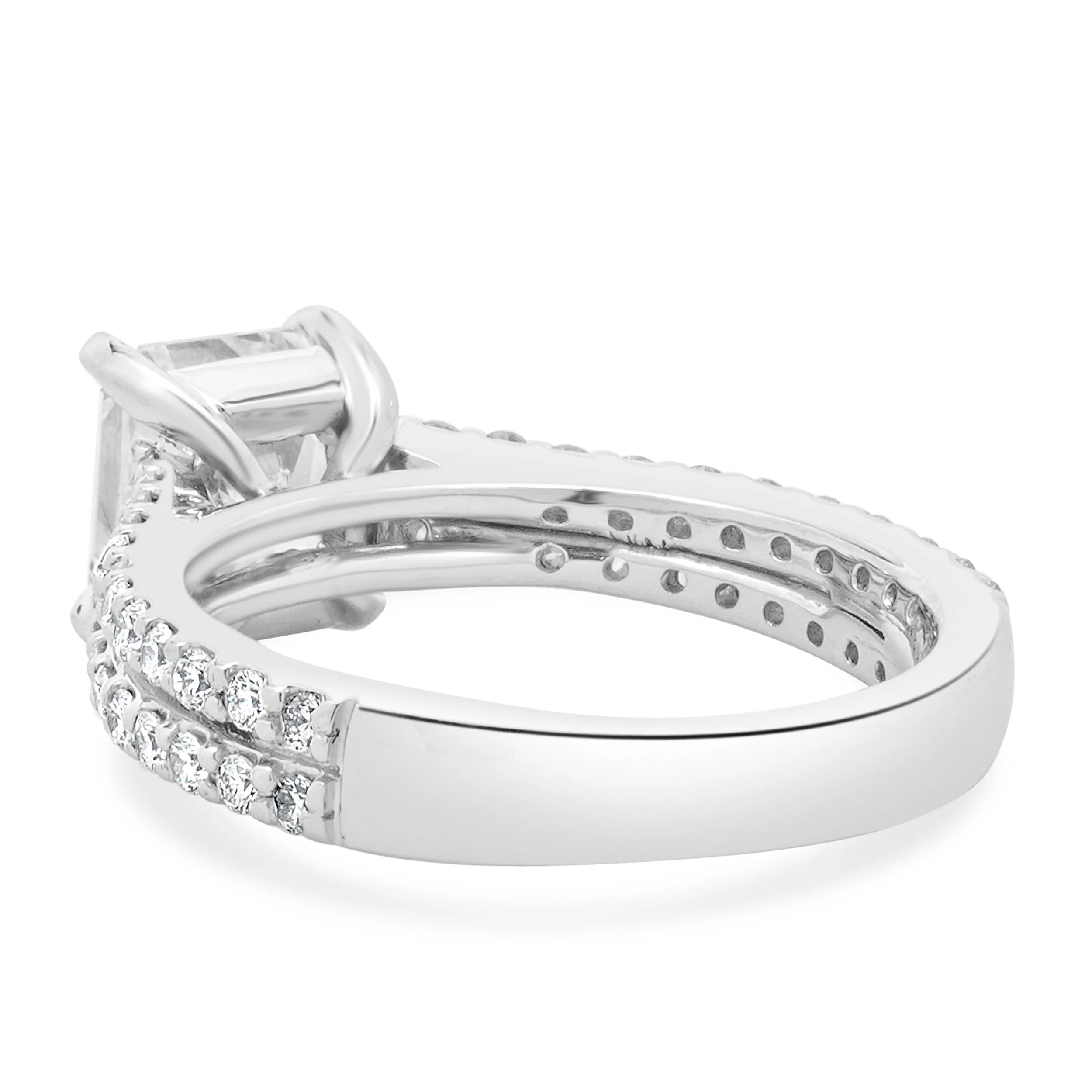 Platinum Radiant Cut Diamond Engagement Ring - Image 4