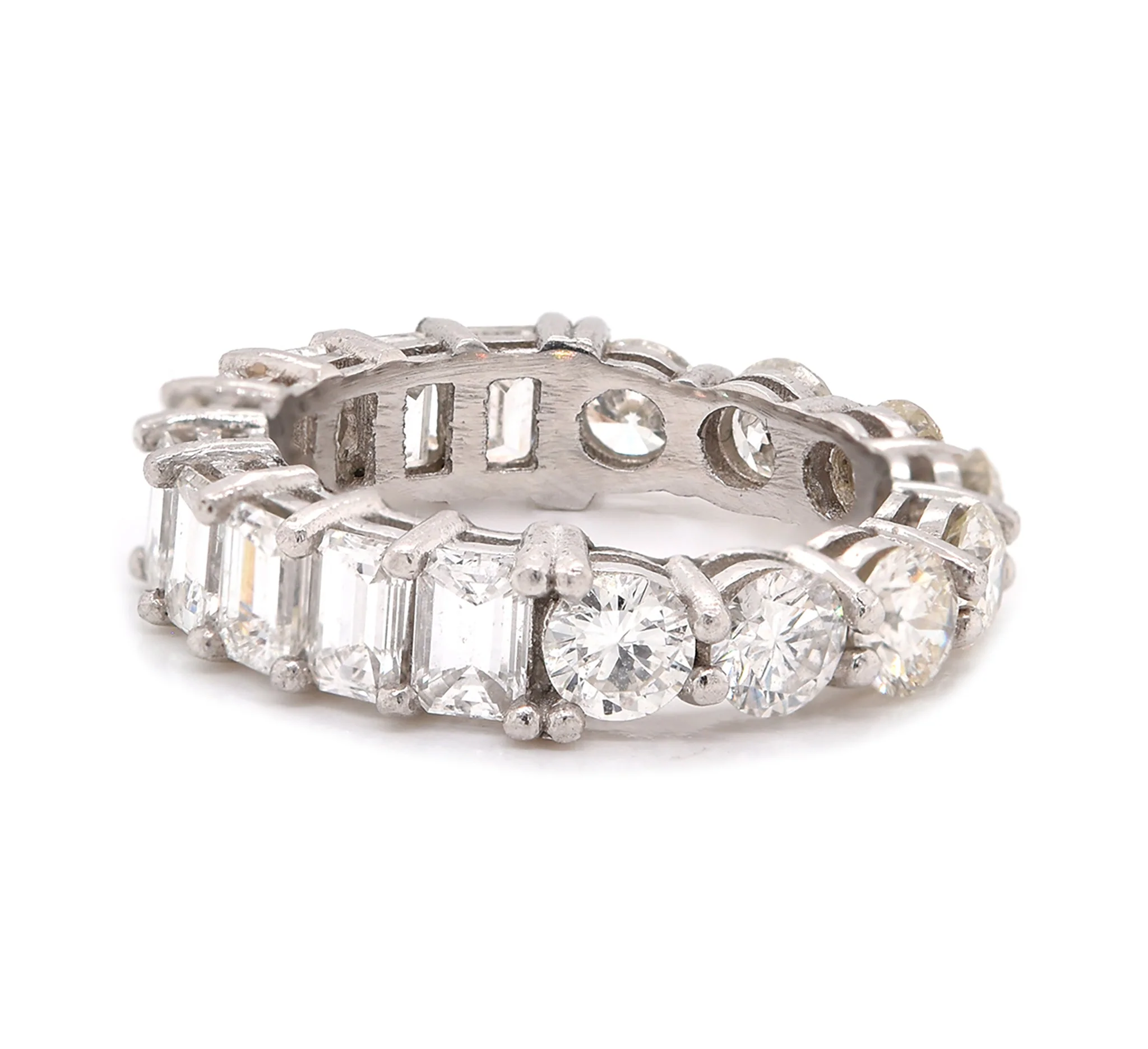 Platinum Round and Baguette Diamond Eternity Band - Image 2