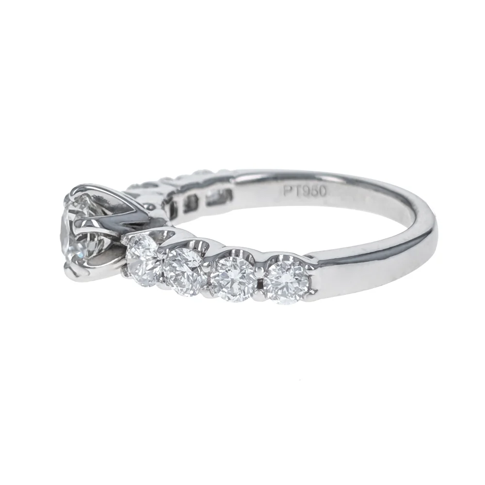 Platinum Round Brilliant Cut Diamond Engagement Ring - Image 2