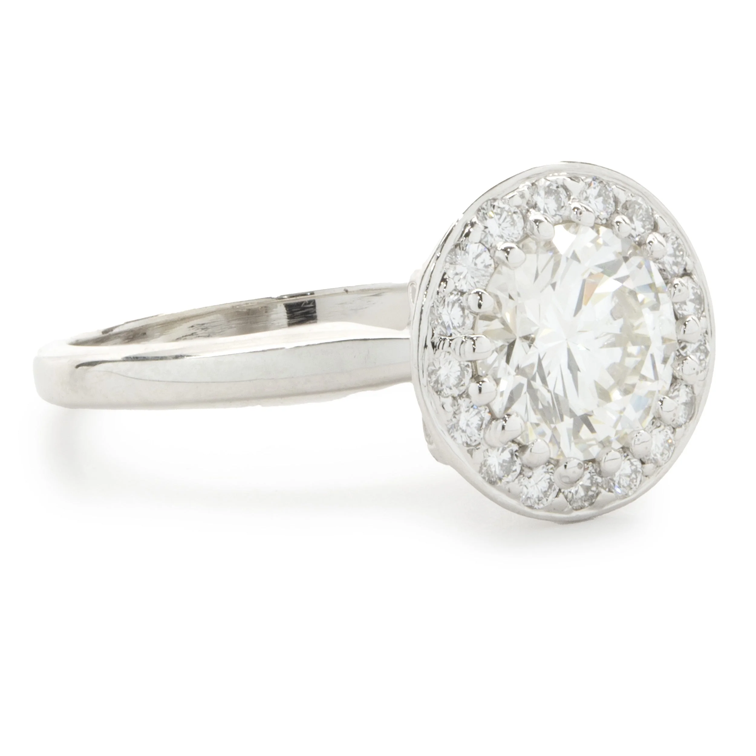 Platinum Round Brilliant Cut Diamond Engagement Ring - Image 2