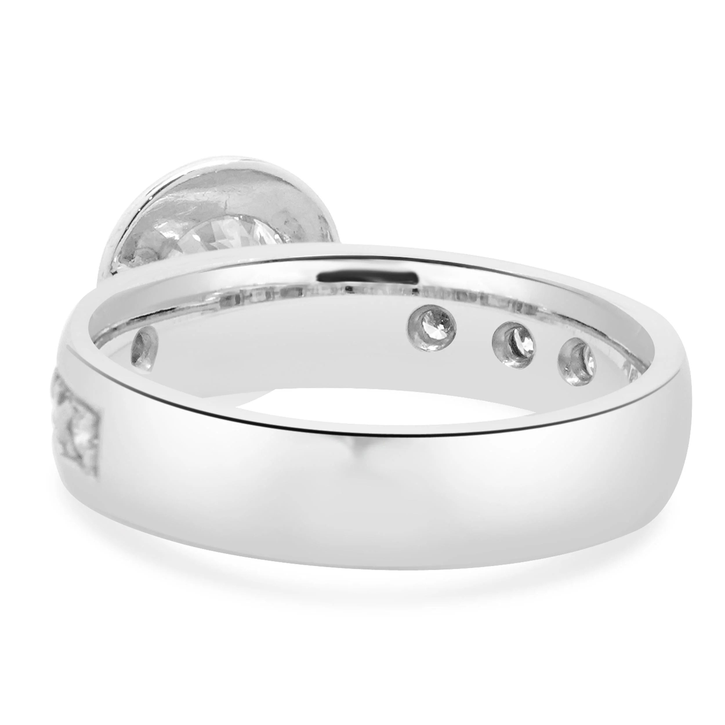 Platinum Round Brilliant Cut Diamond Engagement Ring - Image 4