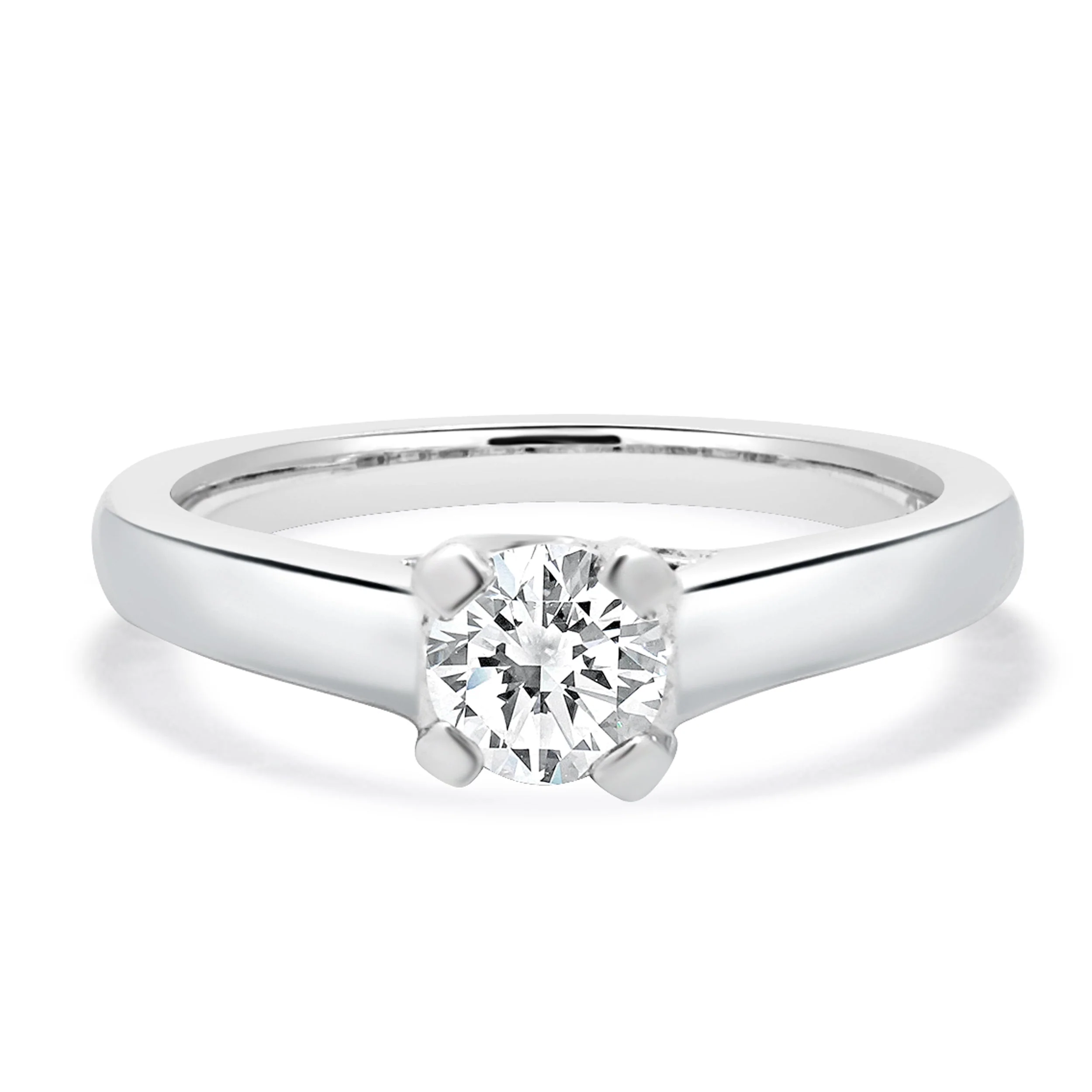 Platinum Round Brilliant Cut Diamond Engagement Ring