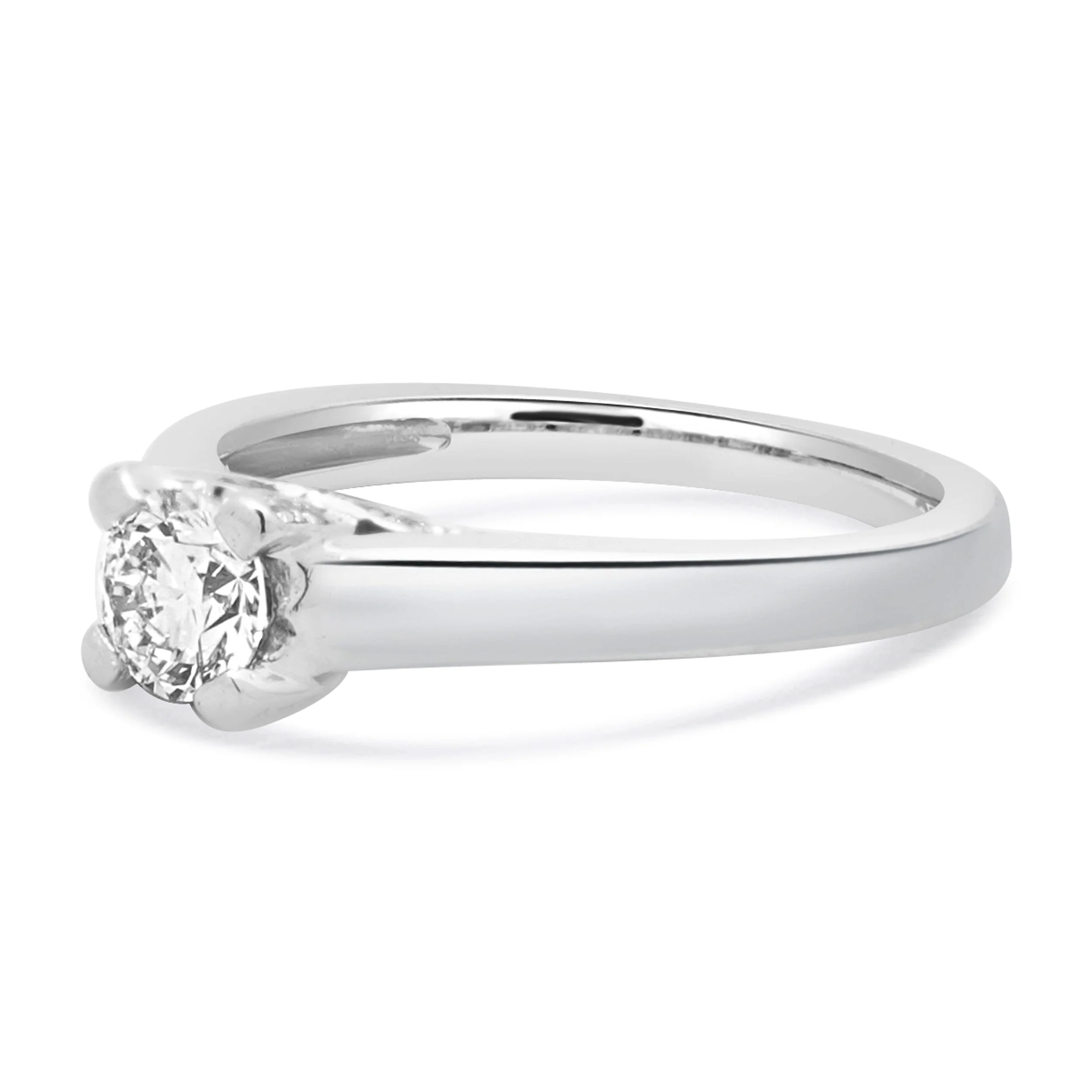 Platinum Round Brilliant Cut Diamond Engagement Ring - Image 2