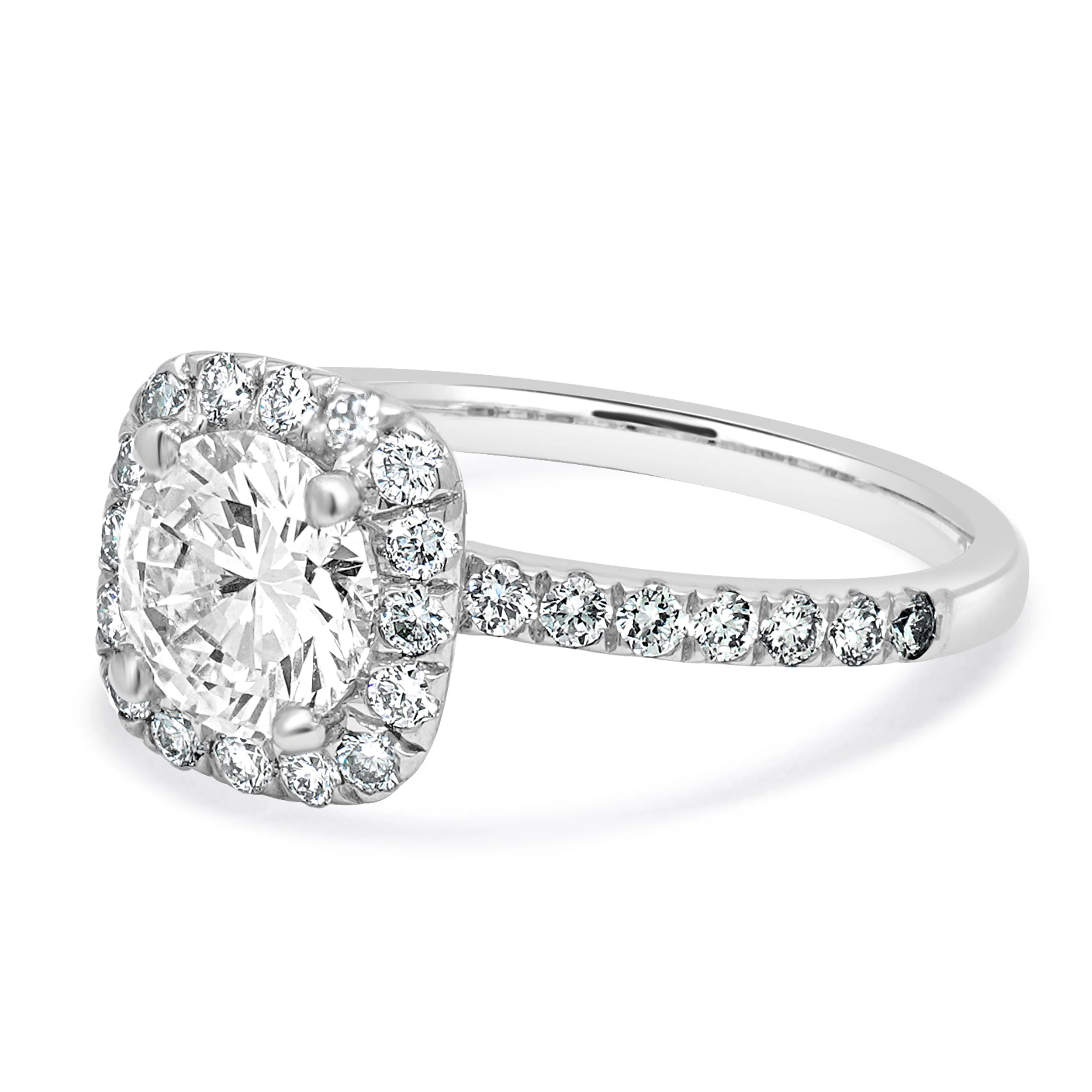 Platinum Round Brilliant Diamond Engagement Ring - Image 2