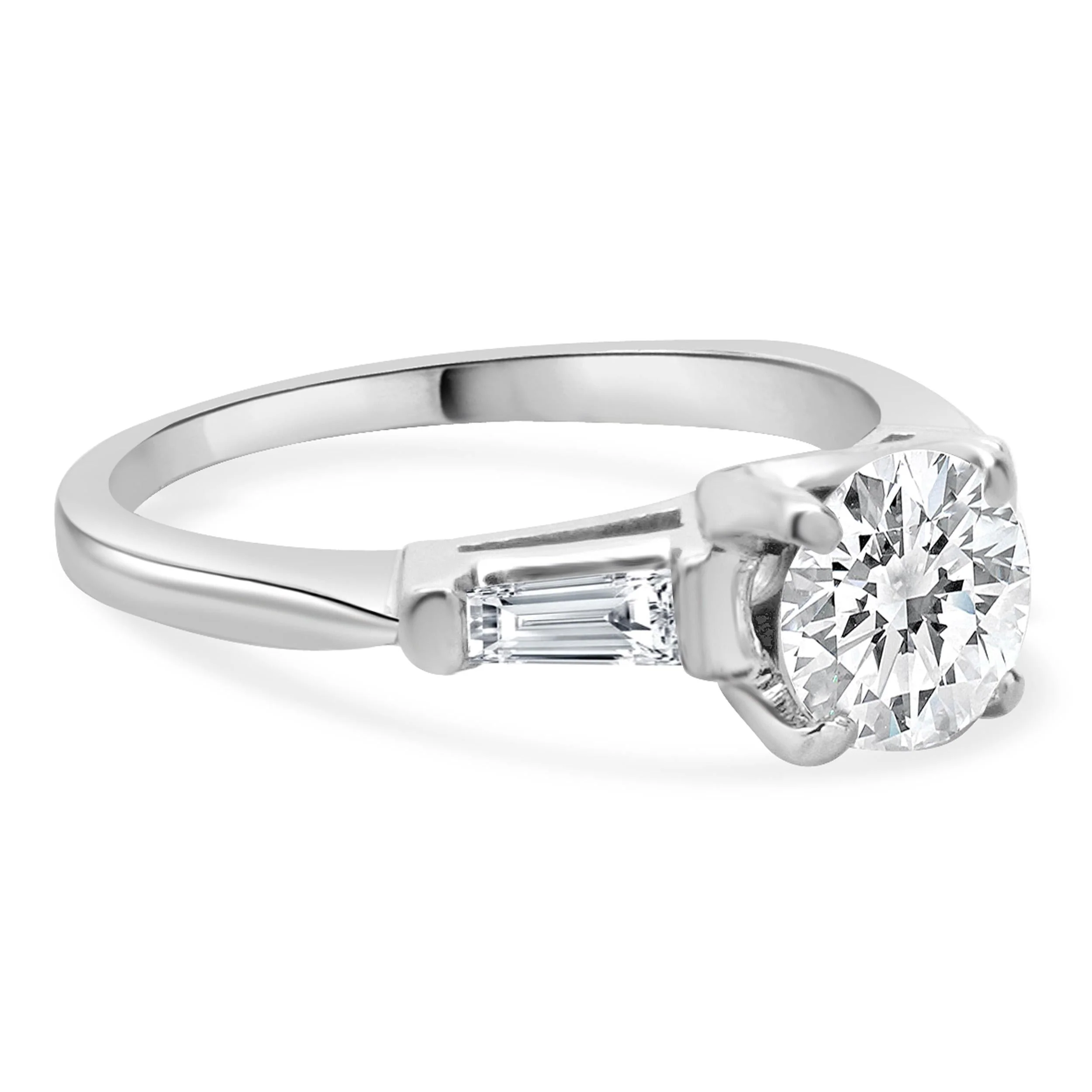Platinum Round Diamond Engagement Ring - Image 4
