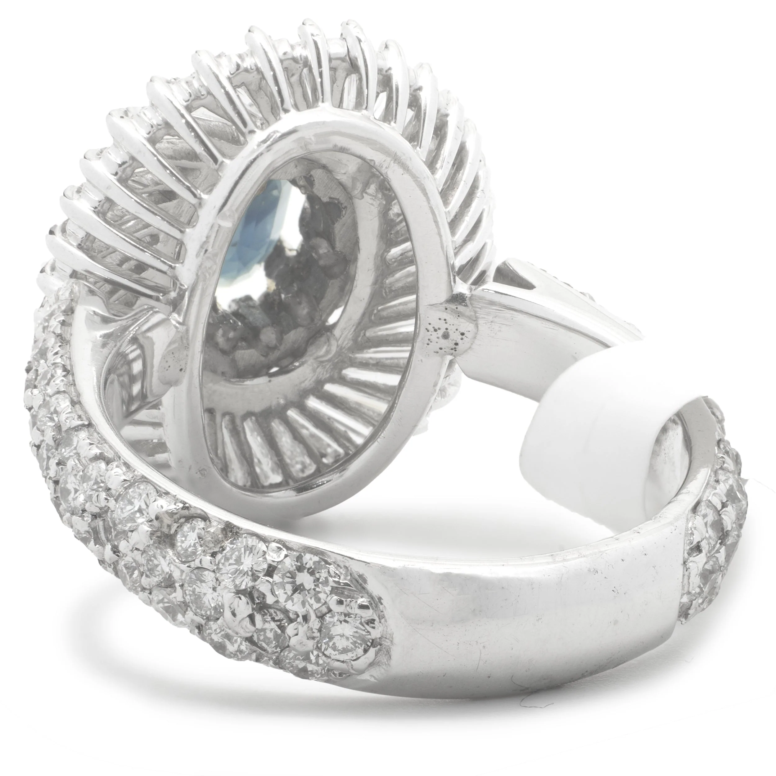 Platinum Sapphire and Diamond Ballerina Ring - Image 3