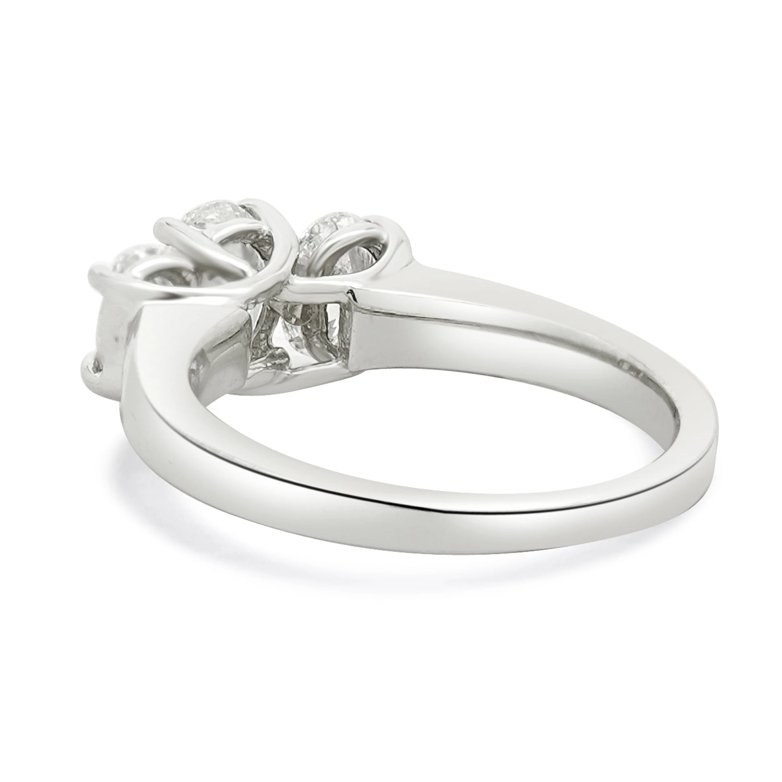 Platinum Three Oval Diamond Band - Image 4