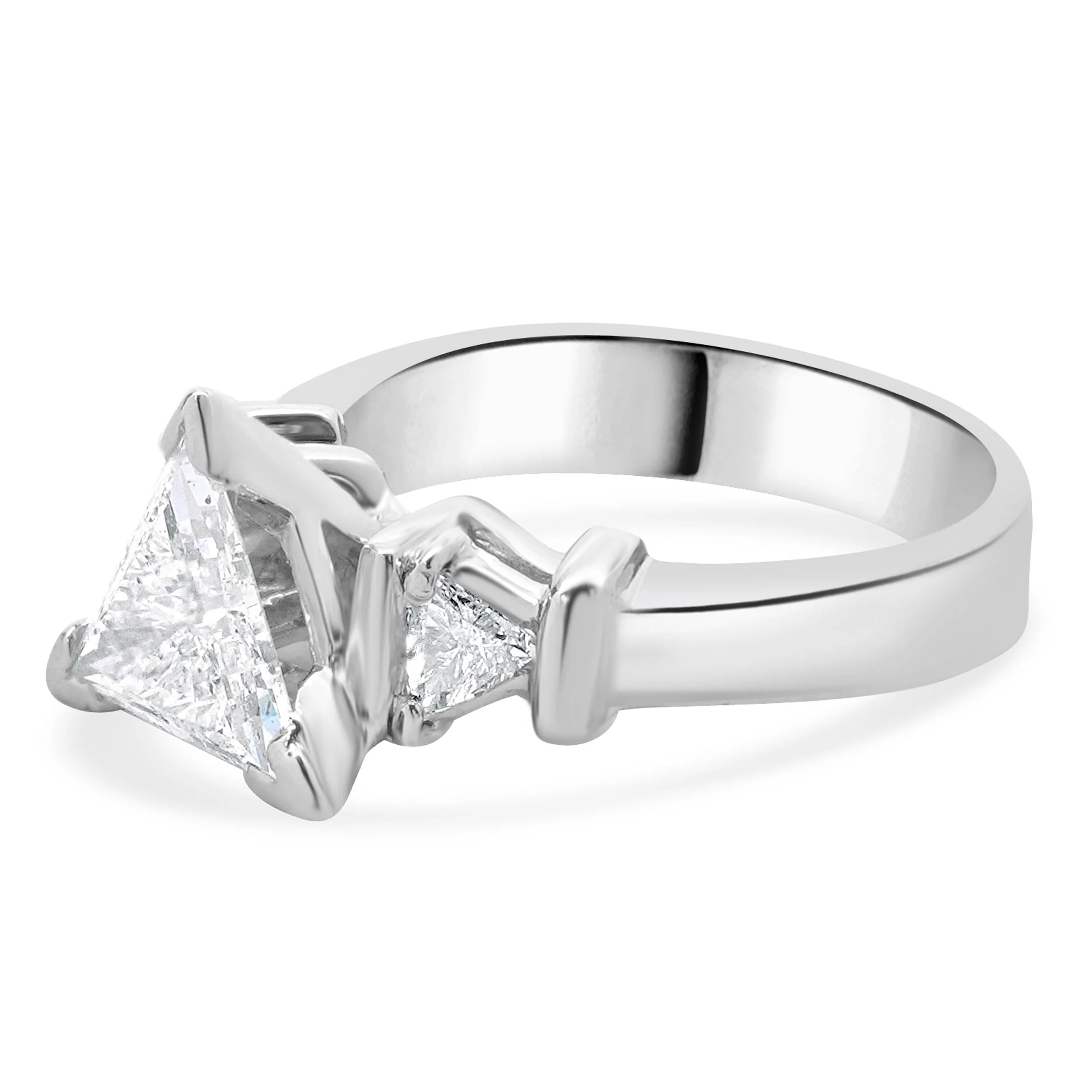 Platinum Trillion Cut Diamond Engagement Ring - Image 2