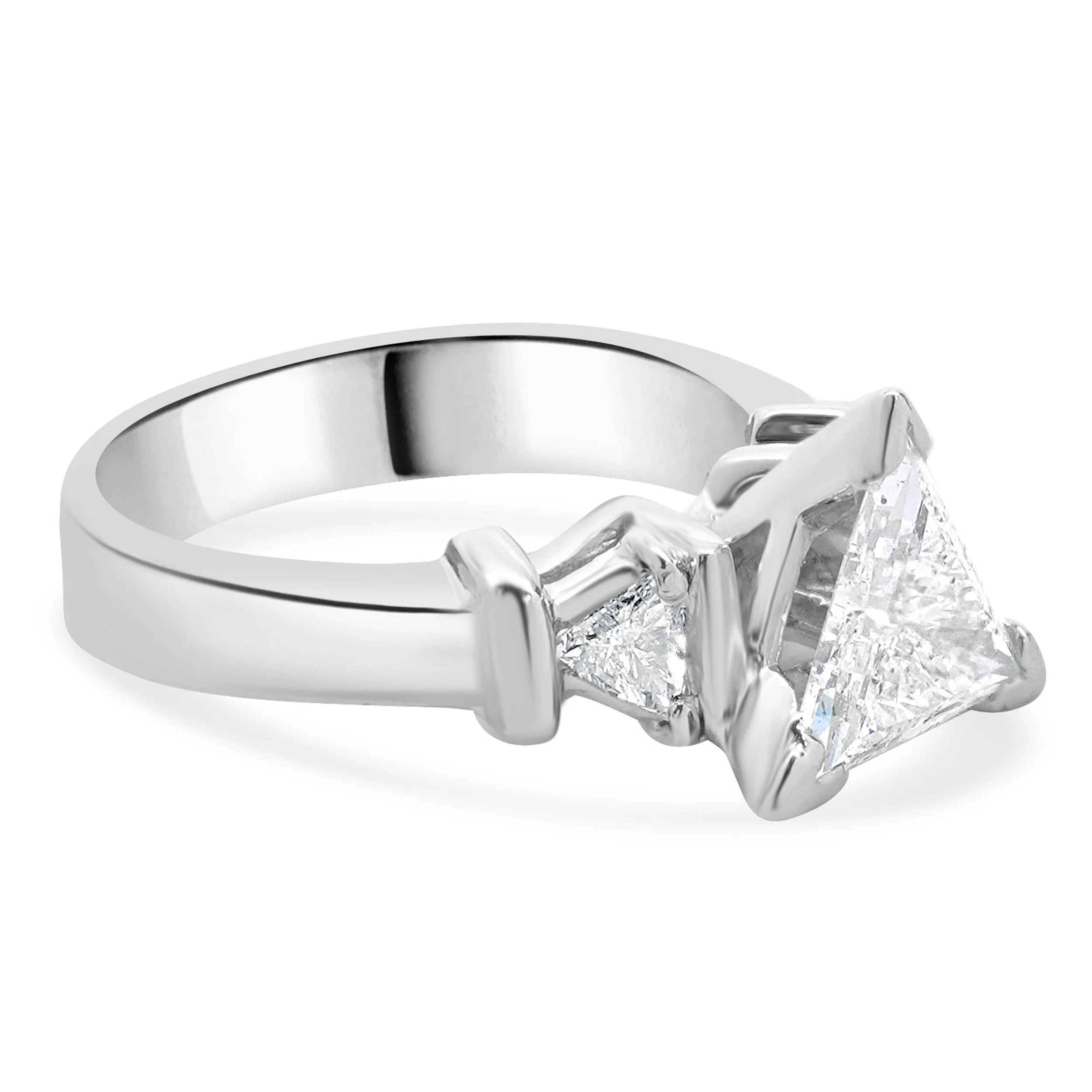 Platinum Trillion Cut Diamond Engagement Ring - Image 3