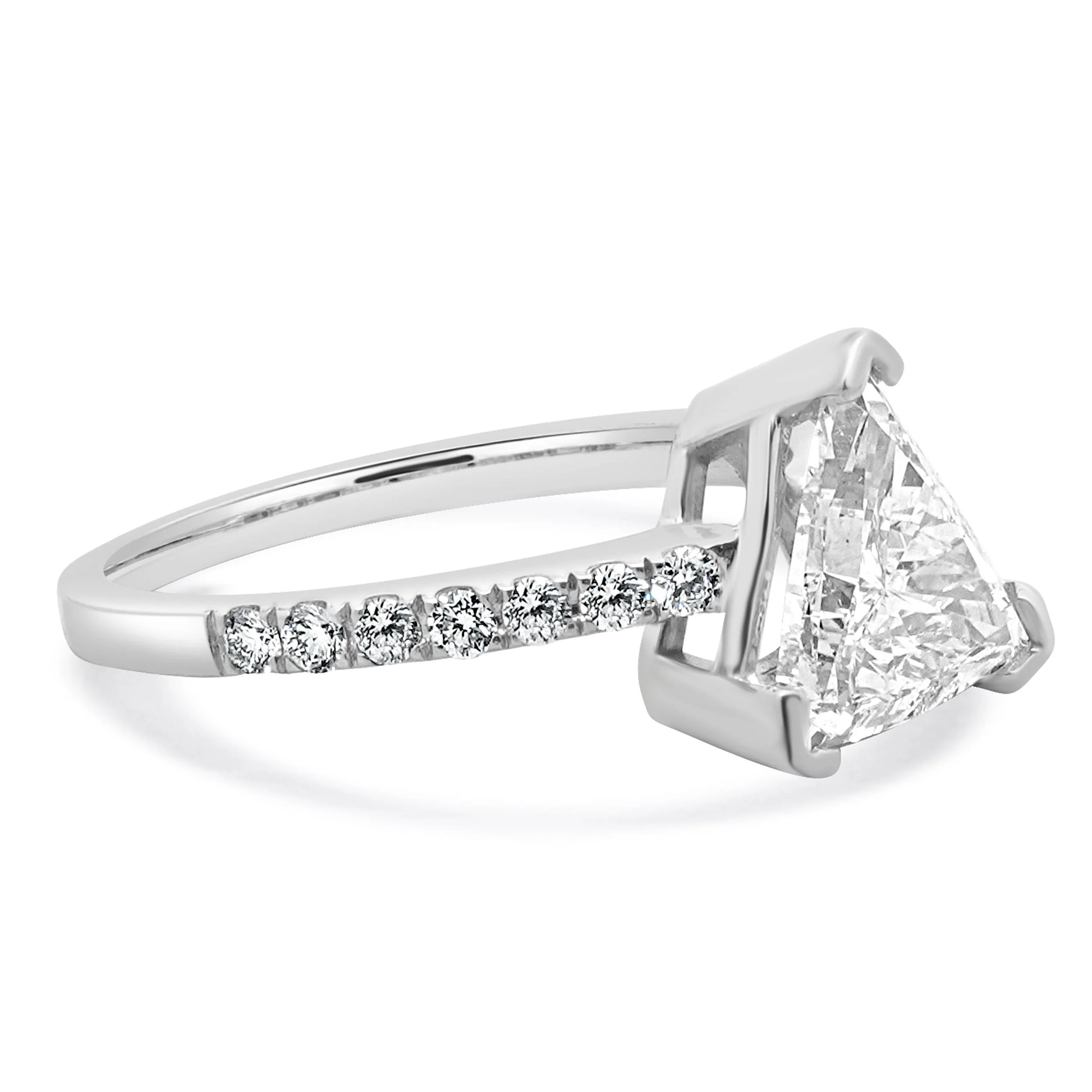 Platinum Trillion Cut Diamond Engagement Ring - Image 2
