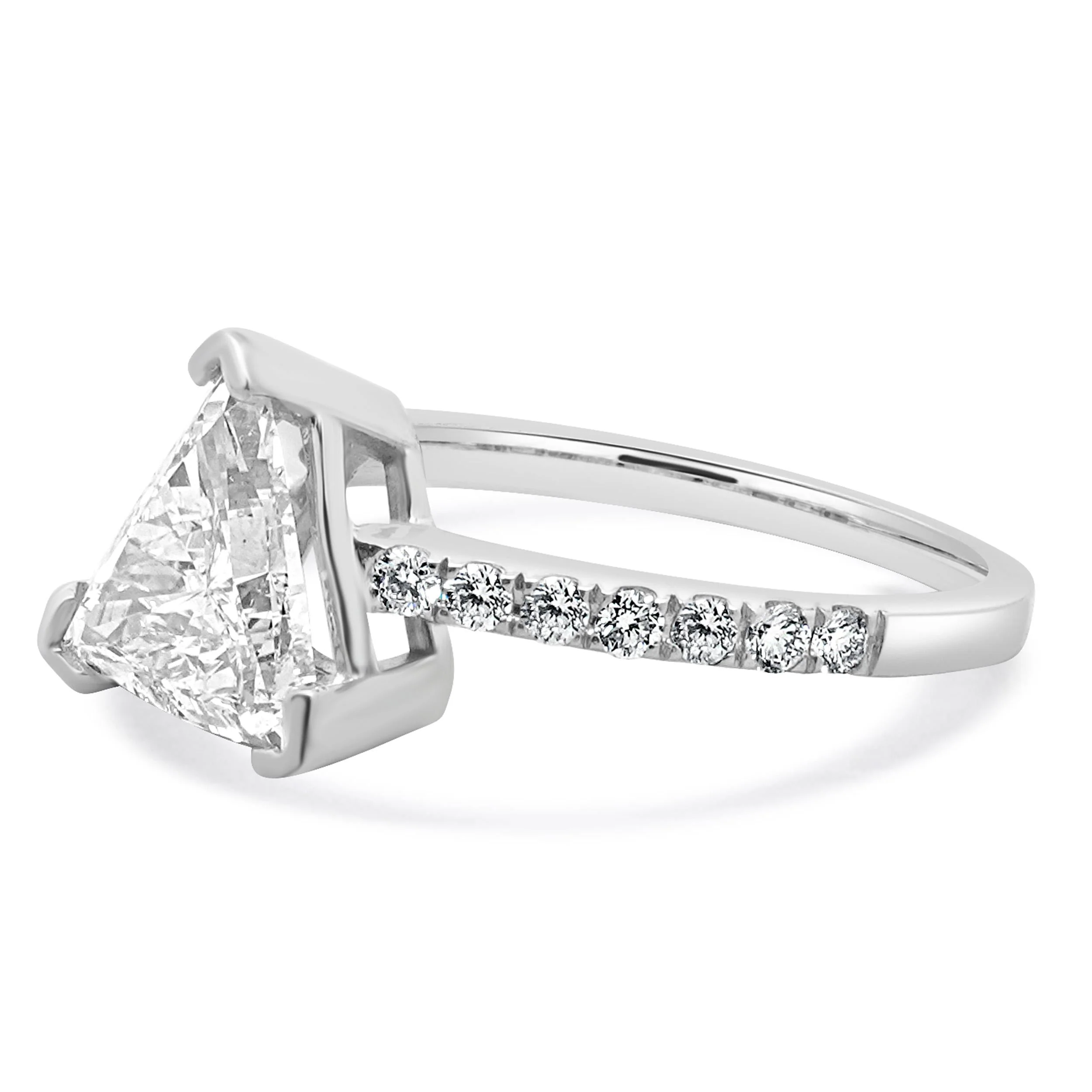 Platinum Trillion Cut Diamond Engagement Ring - Image 3
