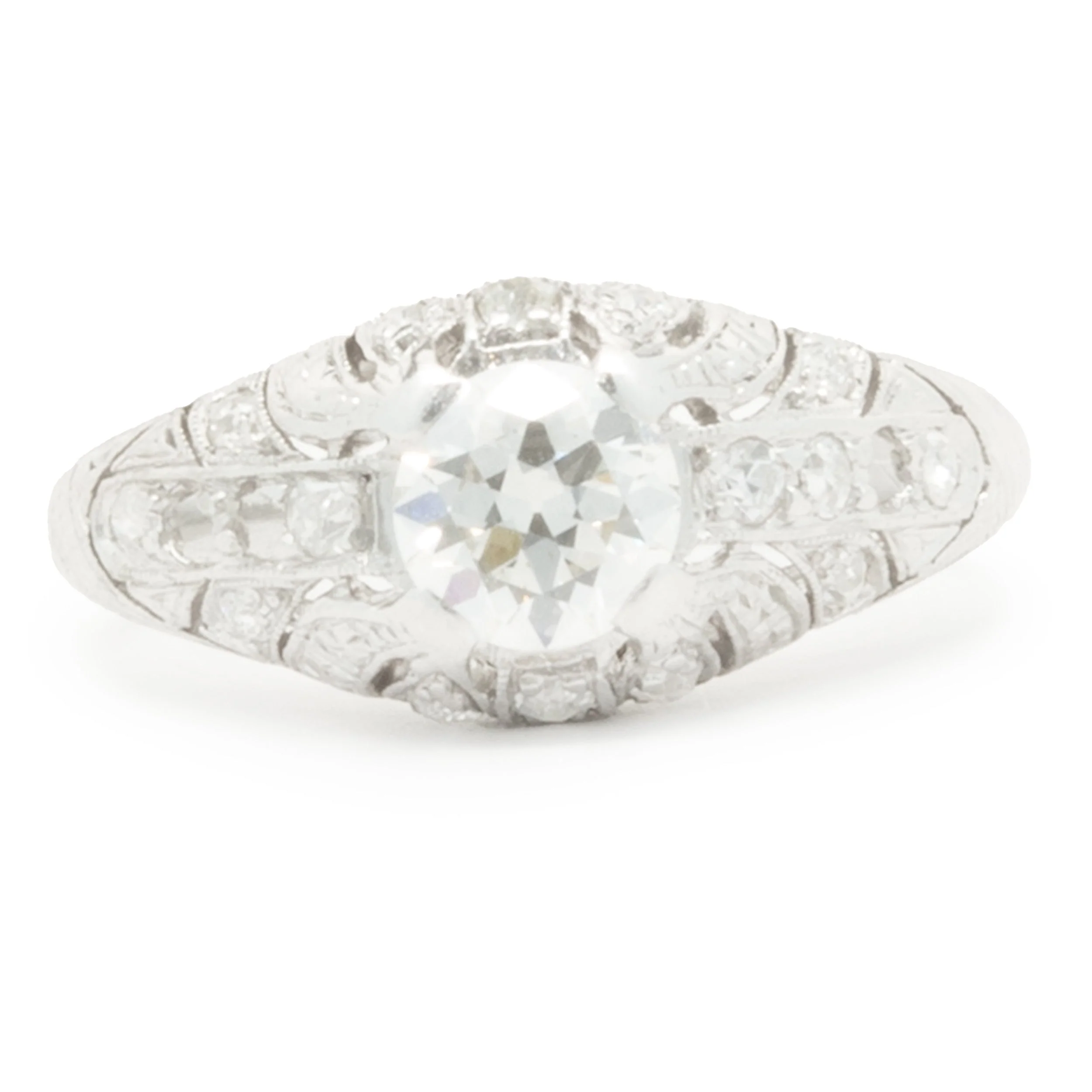 Platinum Vintage Art-Deco Diamond Engagement Ring