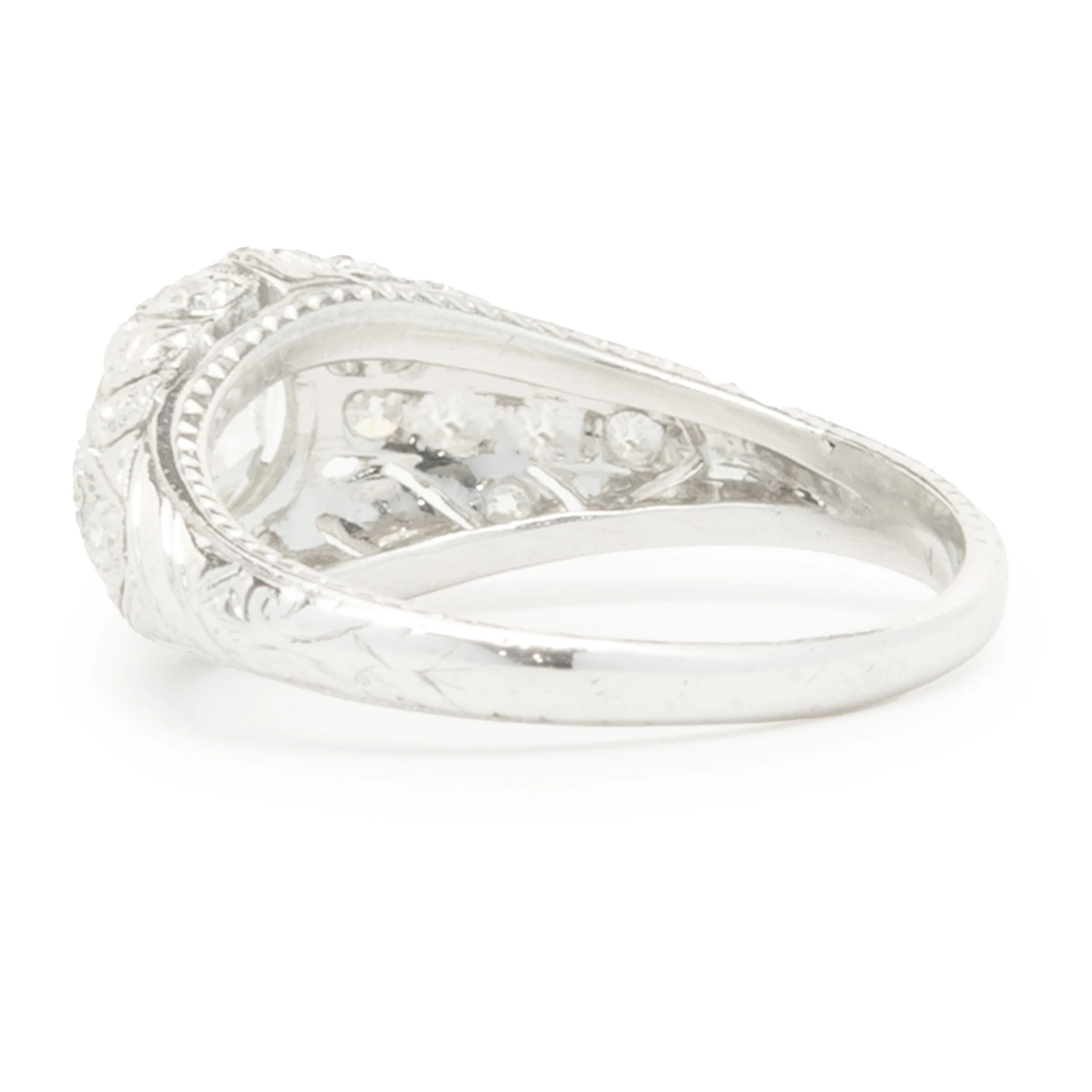 Platinum Vintage Art-Deco Diamond Engagement Ring - Image 3