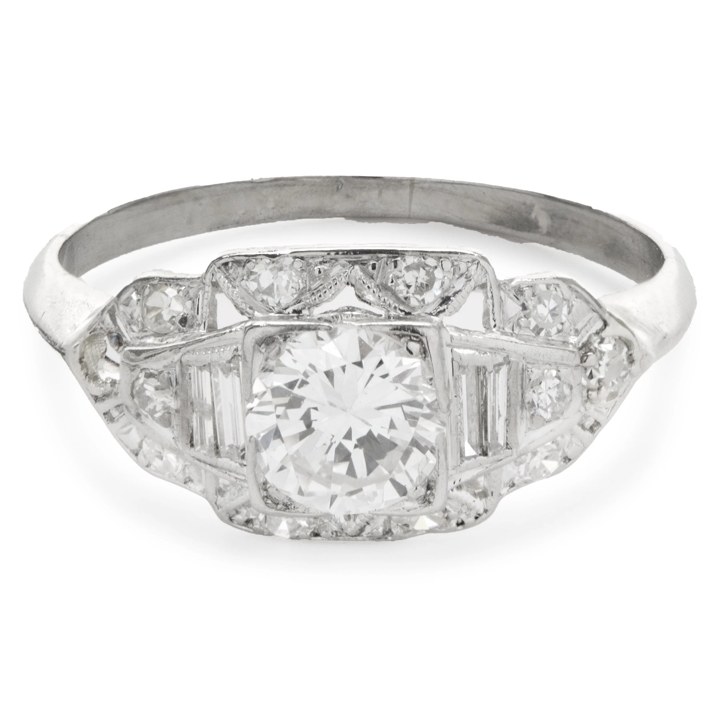 Platinum Vintage Art Deco Diamond Ring