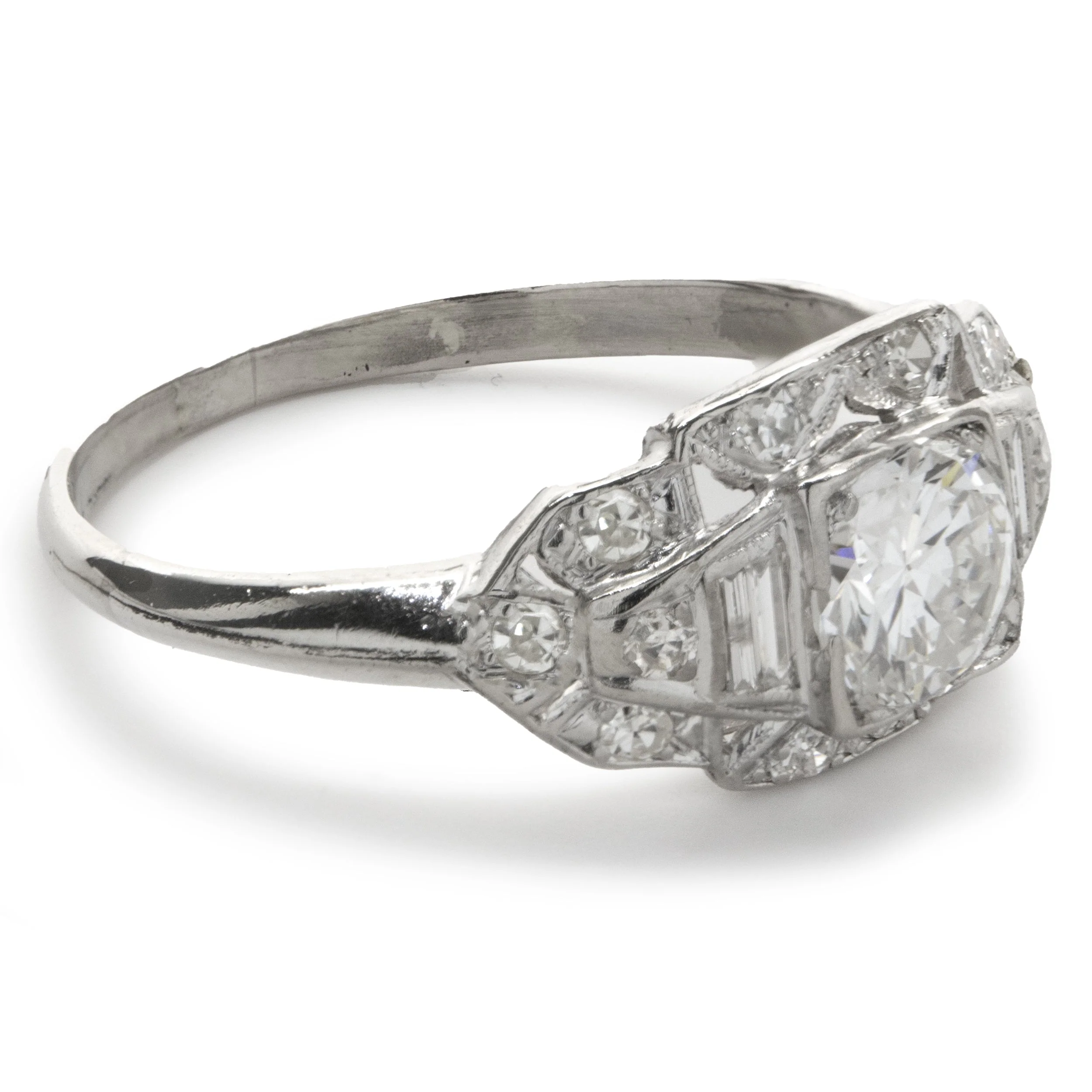 Platinum Vintage Art Deco Diamond Ring - Image 2