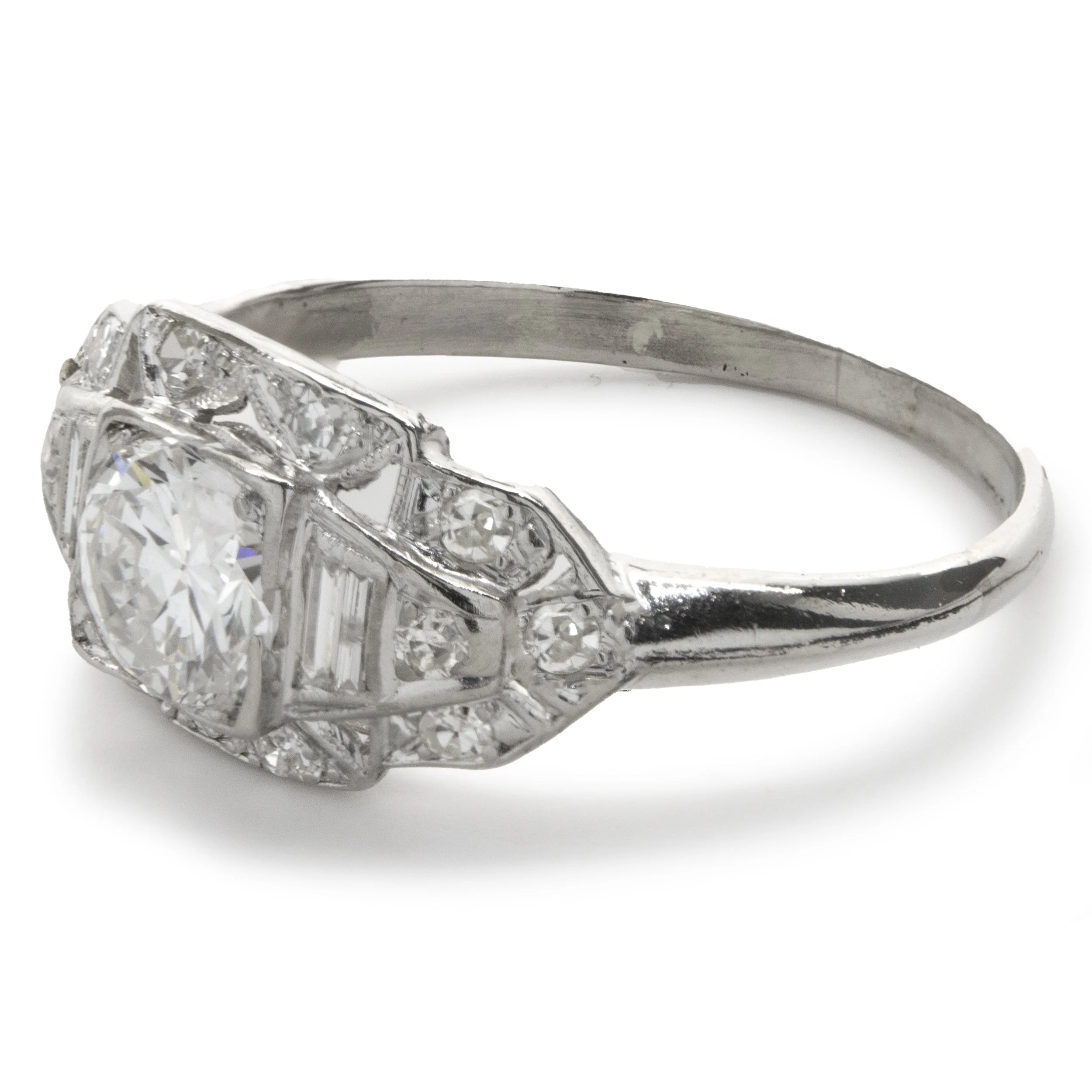 Platinum Vintage Art Deco Diamond Ring - Image 3