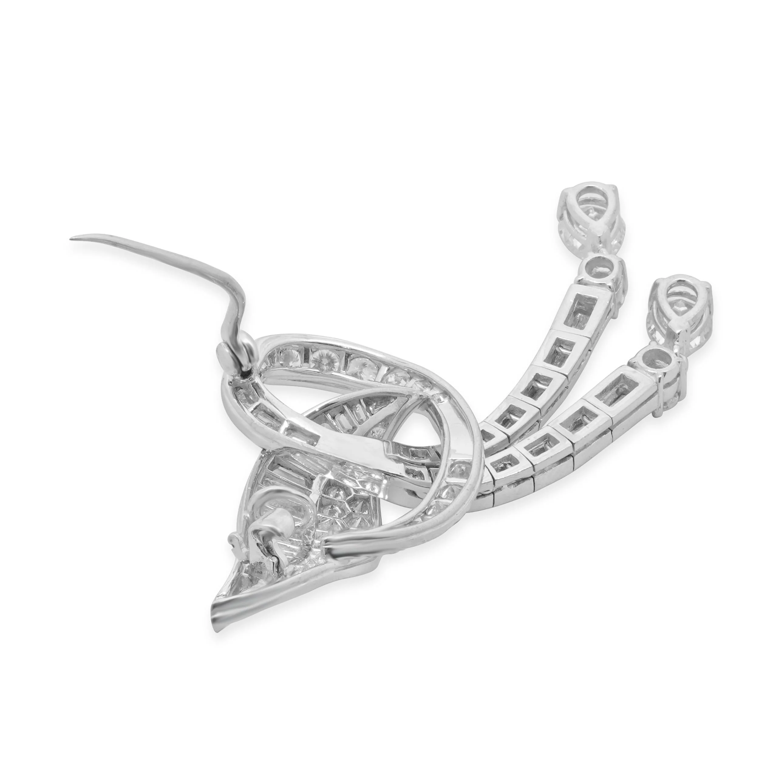Platinum Vintage Diamond Ribbon Pin - Image 4